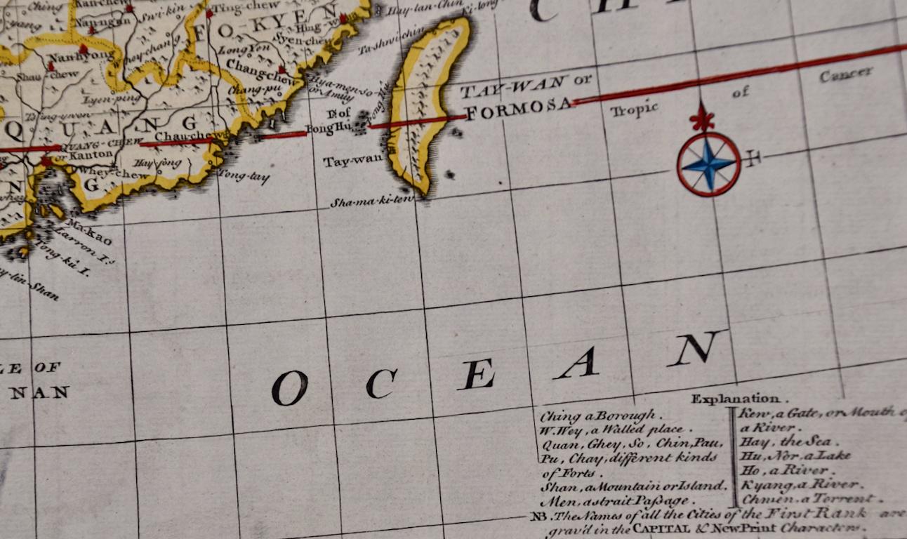 China: An Original 18th Century Hand-colored Map by E. Bowen For Sale 2