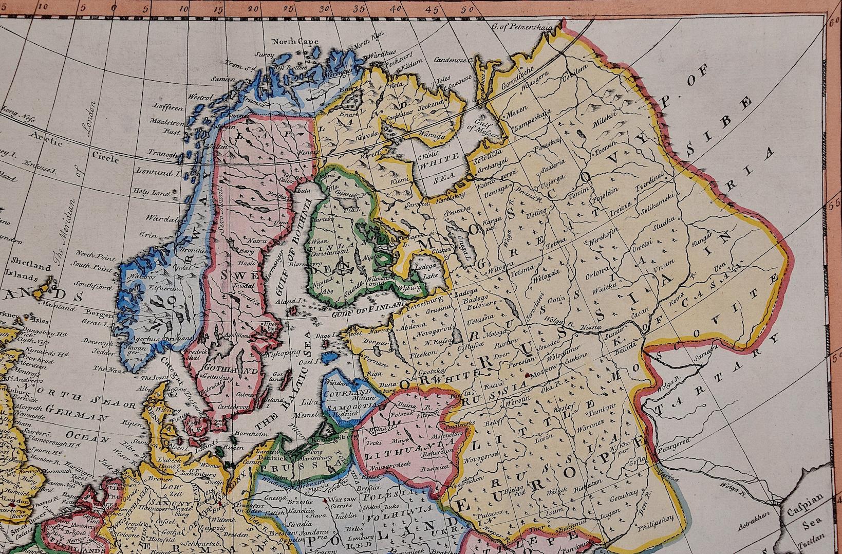 map of mid 18th century europe