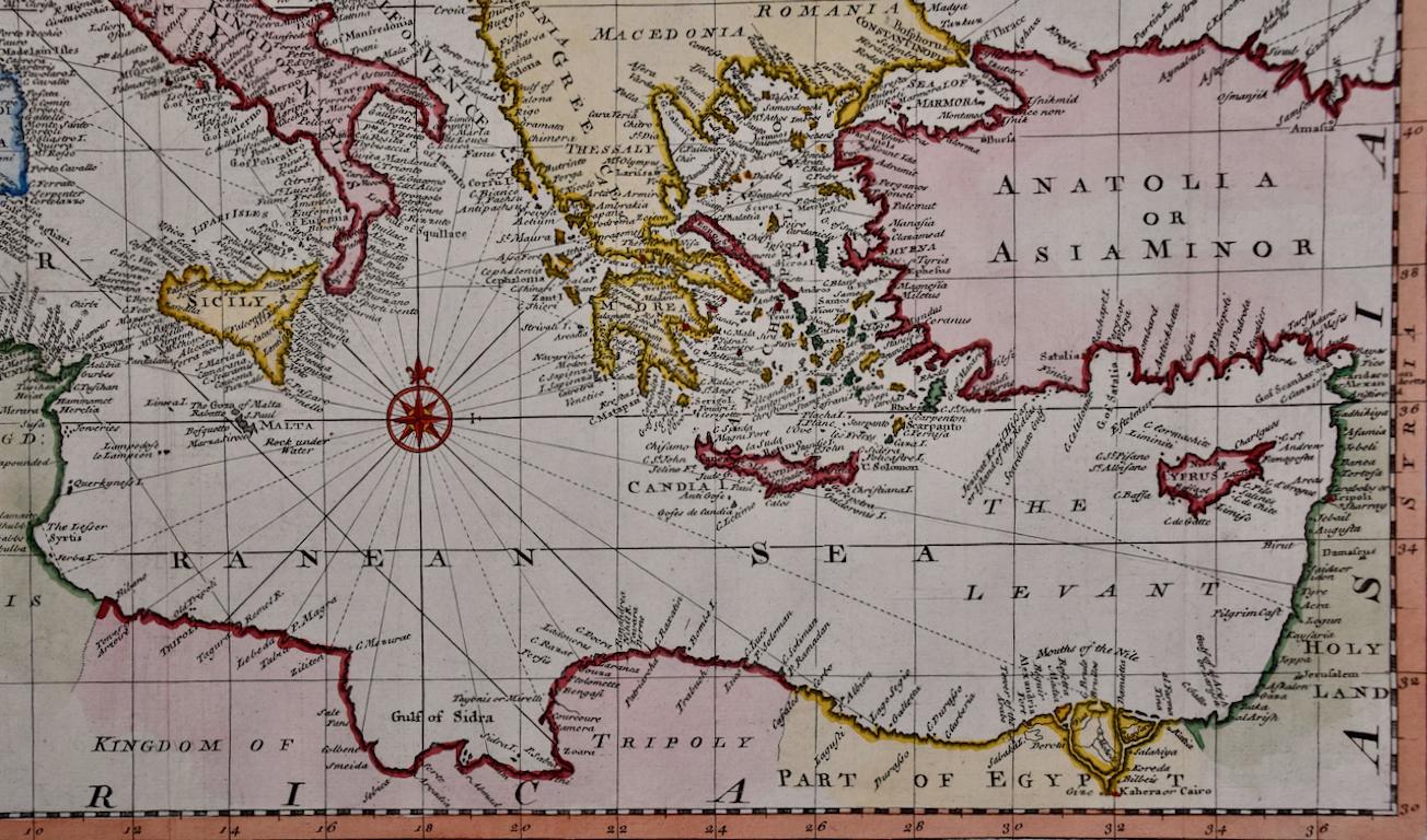 Si tratta di una mappa originale del XVIII secolo, colorata a mano, intitolata 