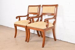 Emanuel Morez Regency Cherry Wood Chadwick Armchairs, Pair