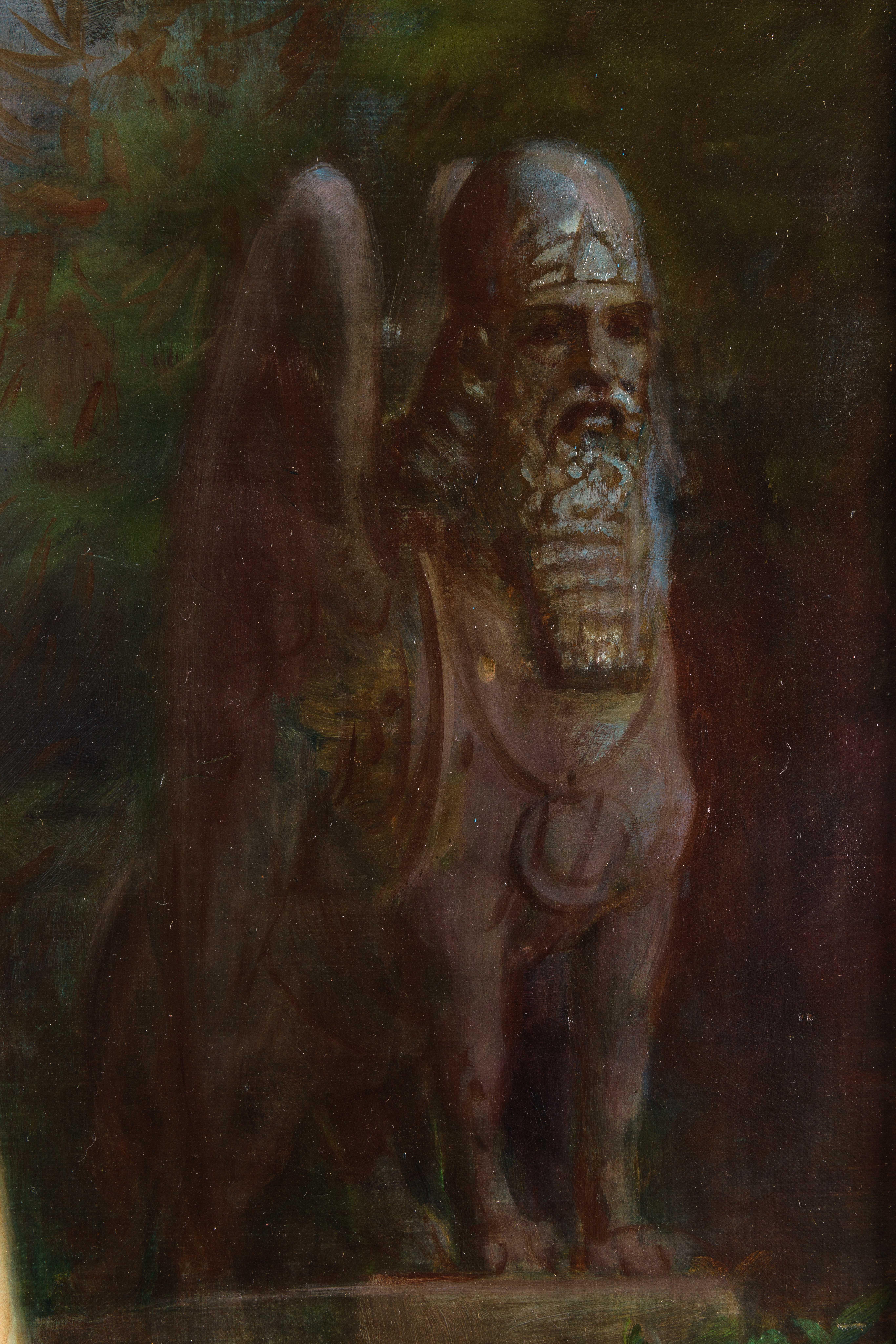 Emanuel Oberhauser, Porträt einer „orientalistischen Königin“, Öl auf Leinwand, in voller Länge (Österreichisch) im Angebot