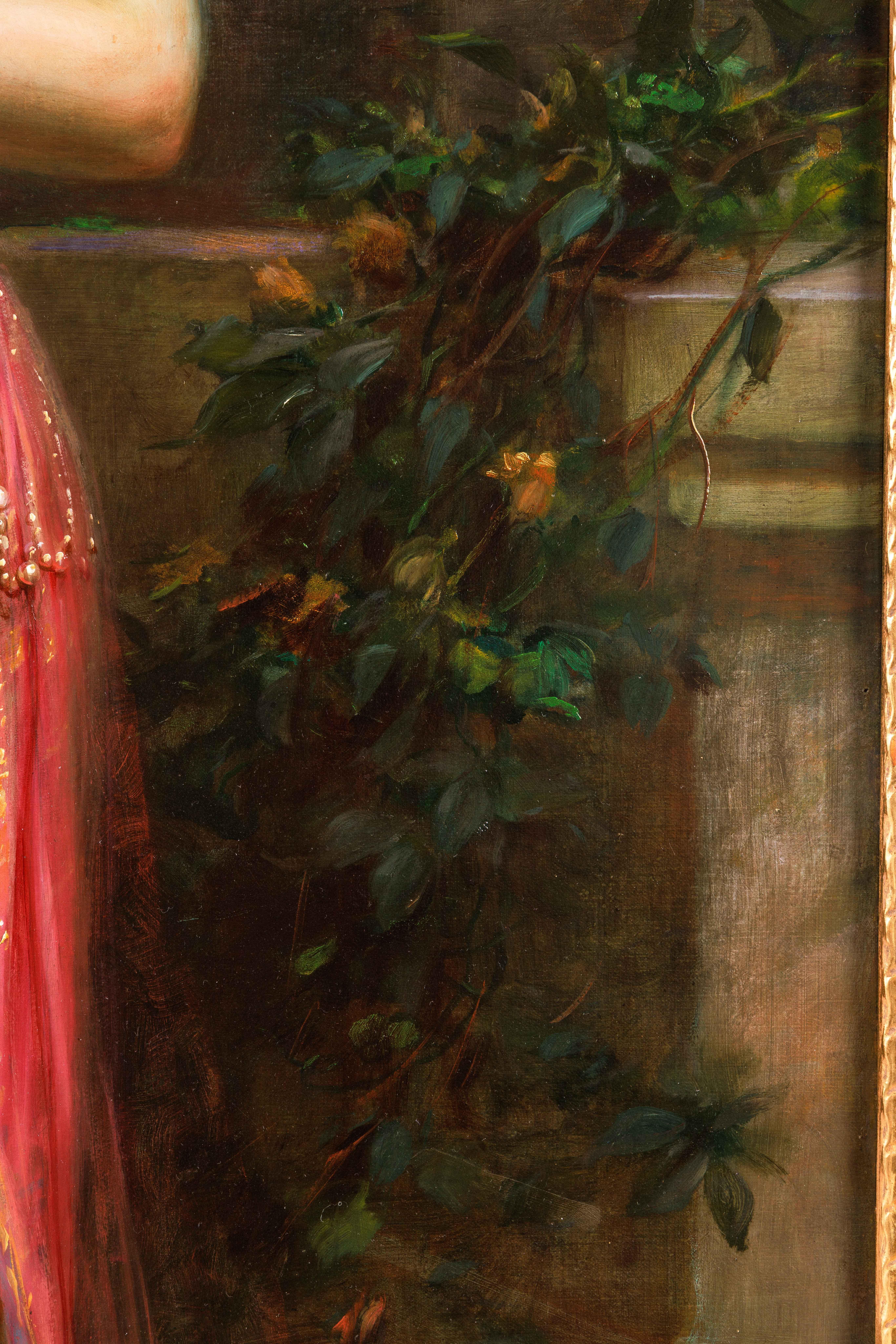 Emanuel Oberhauser, Porträt einer „orientalistischen Königin“, Öl auf Leinwand, in voller Länge im Angebot 6