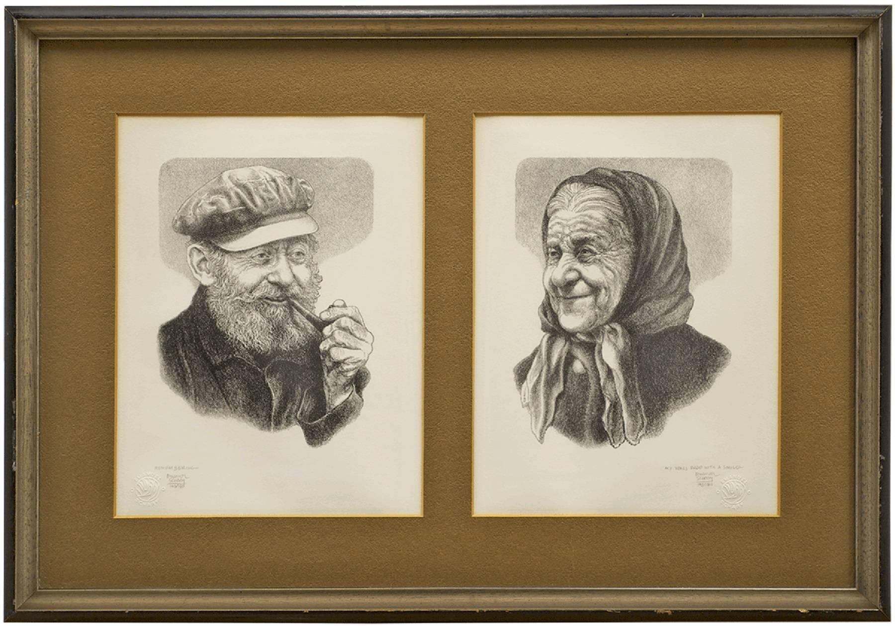 Emanuel Schary Portrait Print - Remembering/ My Years Fade With A Smile