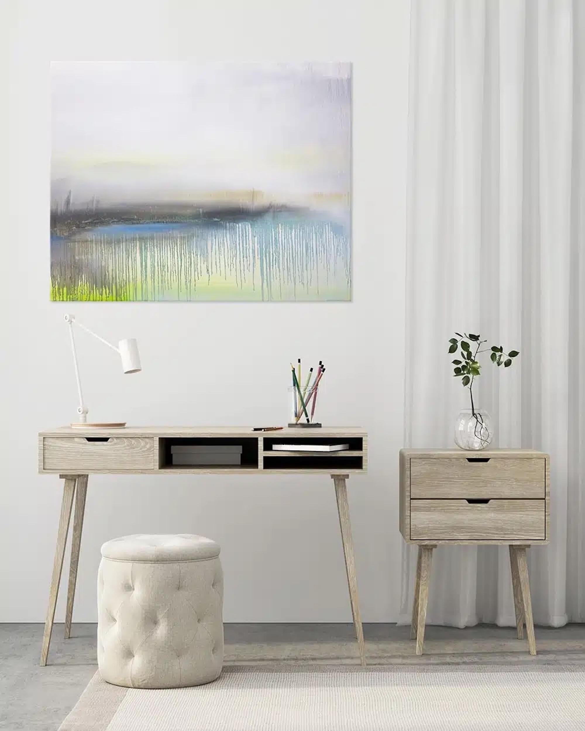 Brouillard II par Emanuel Schulze - Peinture à l'huile, abstraite, goutte à goutte, onirique en vente 7