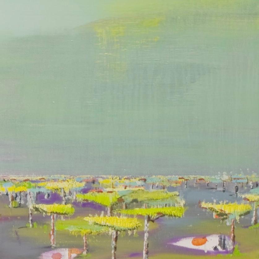 Grund by Emanuel Schulze - Architecture and landscape painting, vivid colours For Sale 2