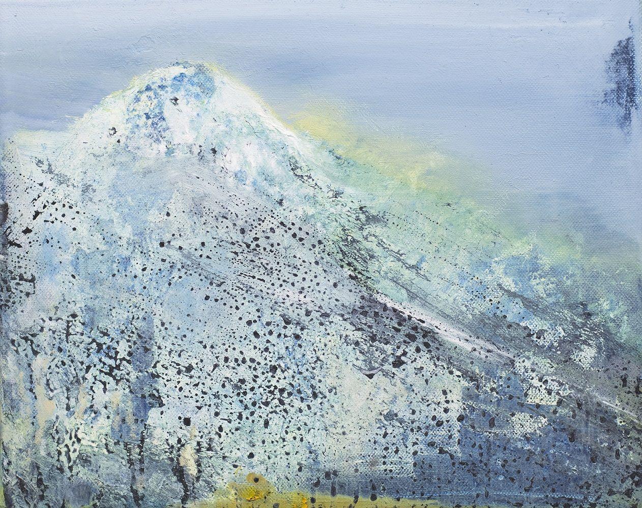 Kroatia III di Emanuel Schulze - Pittura ad olio semi-astratta, toni della terra, giallo