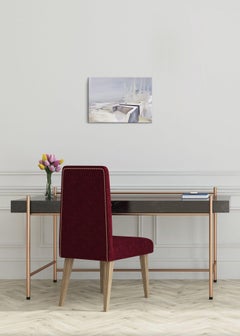 Firma de Emanuel Schulze - Pintura al óleo semiabstracta, tonos tierra, amarillo