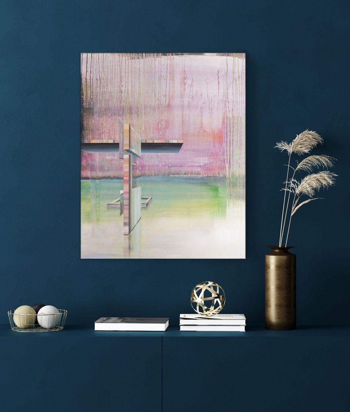 Stripes by Emanuel Schulze - Architecture and landscape oil painting, pastel For Sale 1