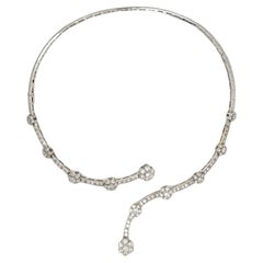 Emanuel Sharp - Collana asimmetrica con fiori di diamante in oro giallo 18 carati