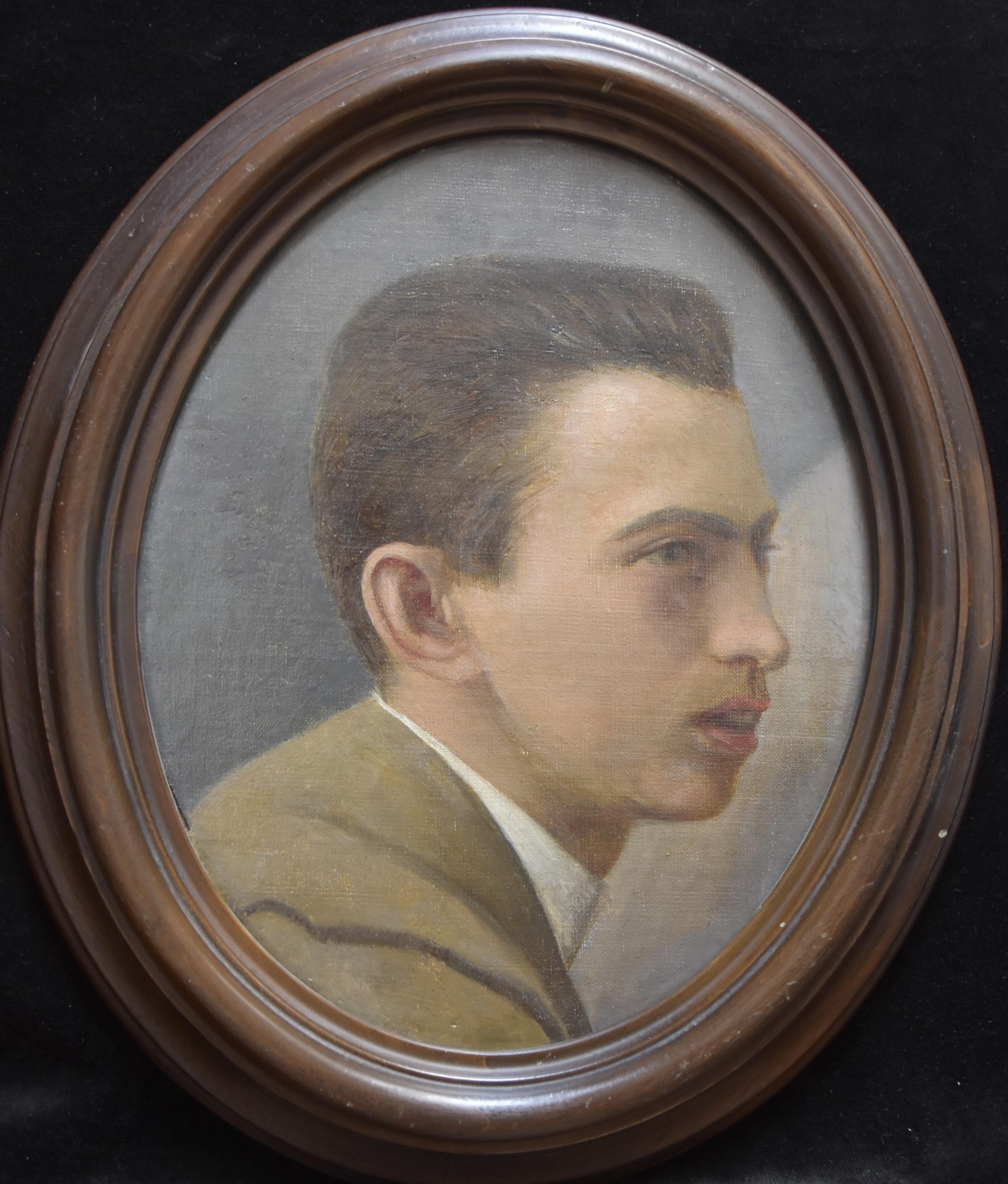 Emanuel Spitzer (1844-1919) Two Portraits of young men, oval paintings 10