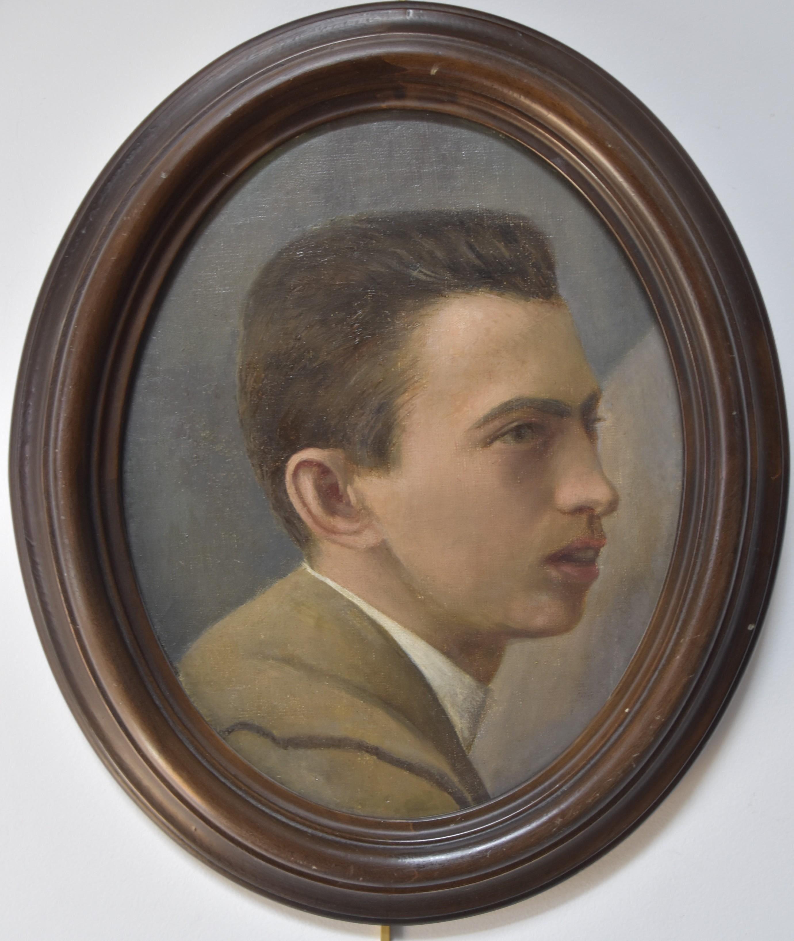 Emanuel Spitzer (1844-1919) Two Portraits of young men, oval paintings 11