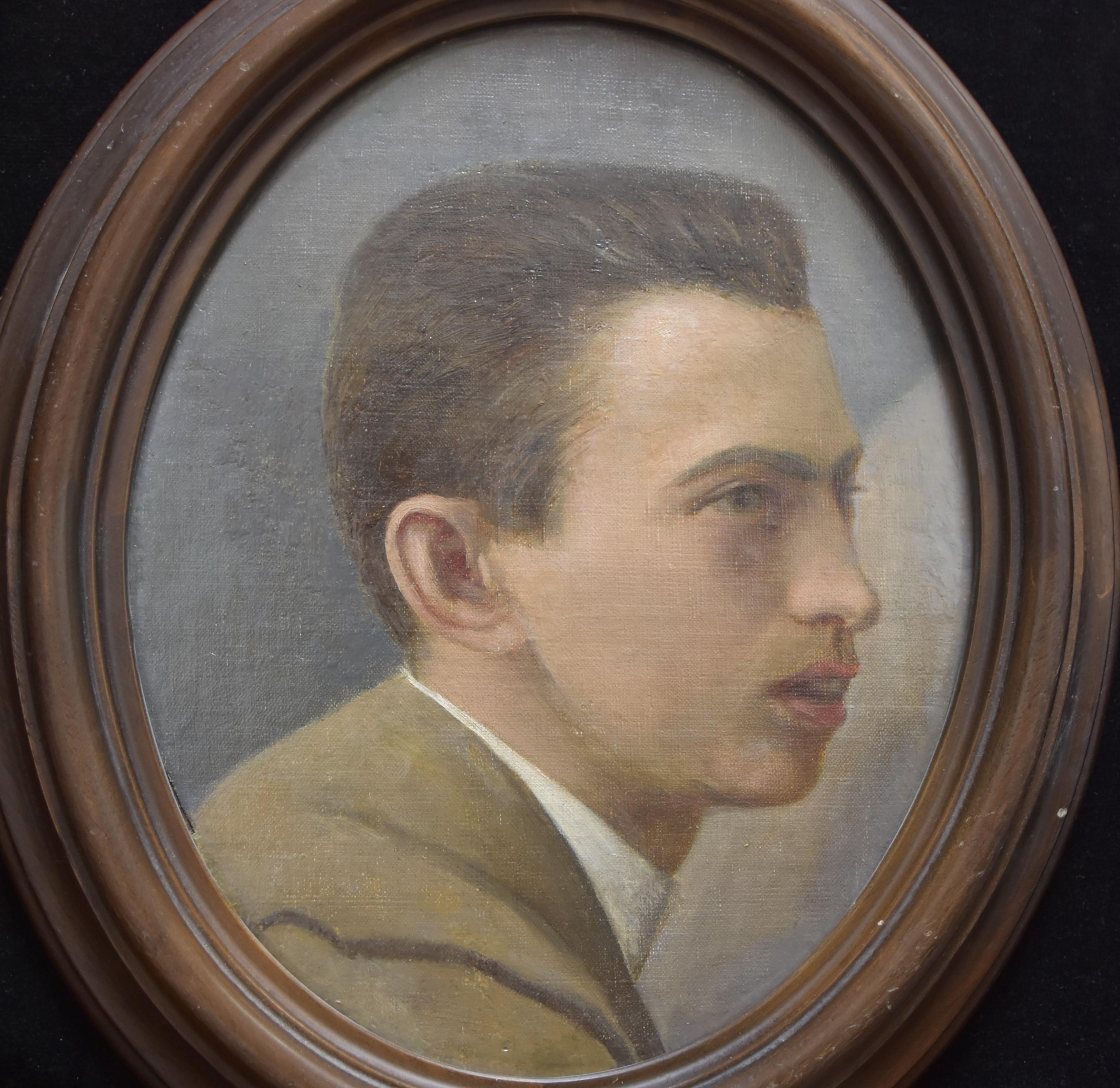 Emanuel Spitzer (1844-1919) Two Portraits of young men, oval paintings 16