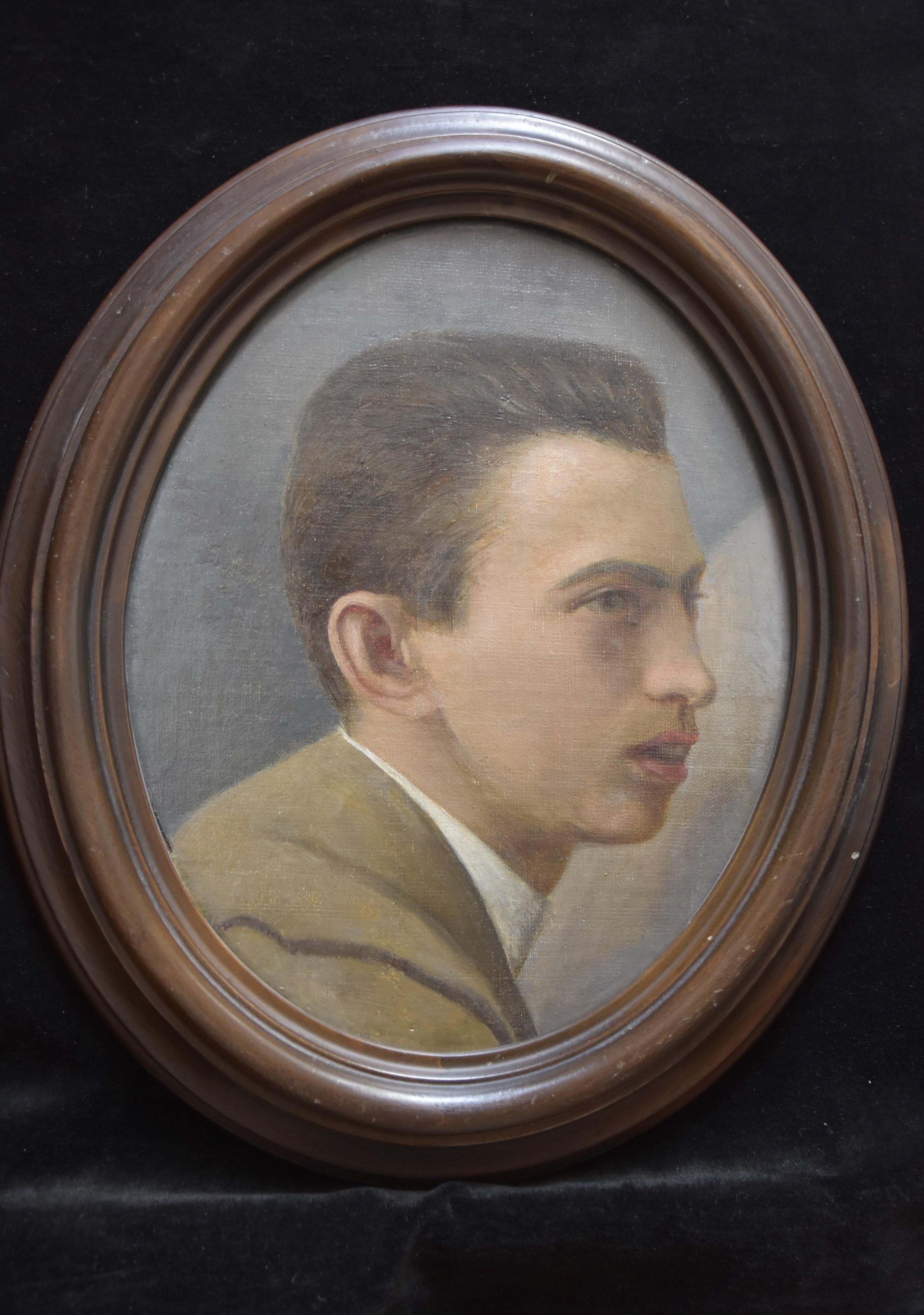 Emanuel Spitzer (1844-1919) Two Portraits of young men, oval paintings 18