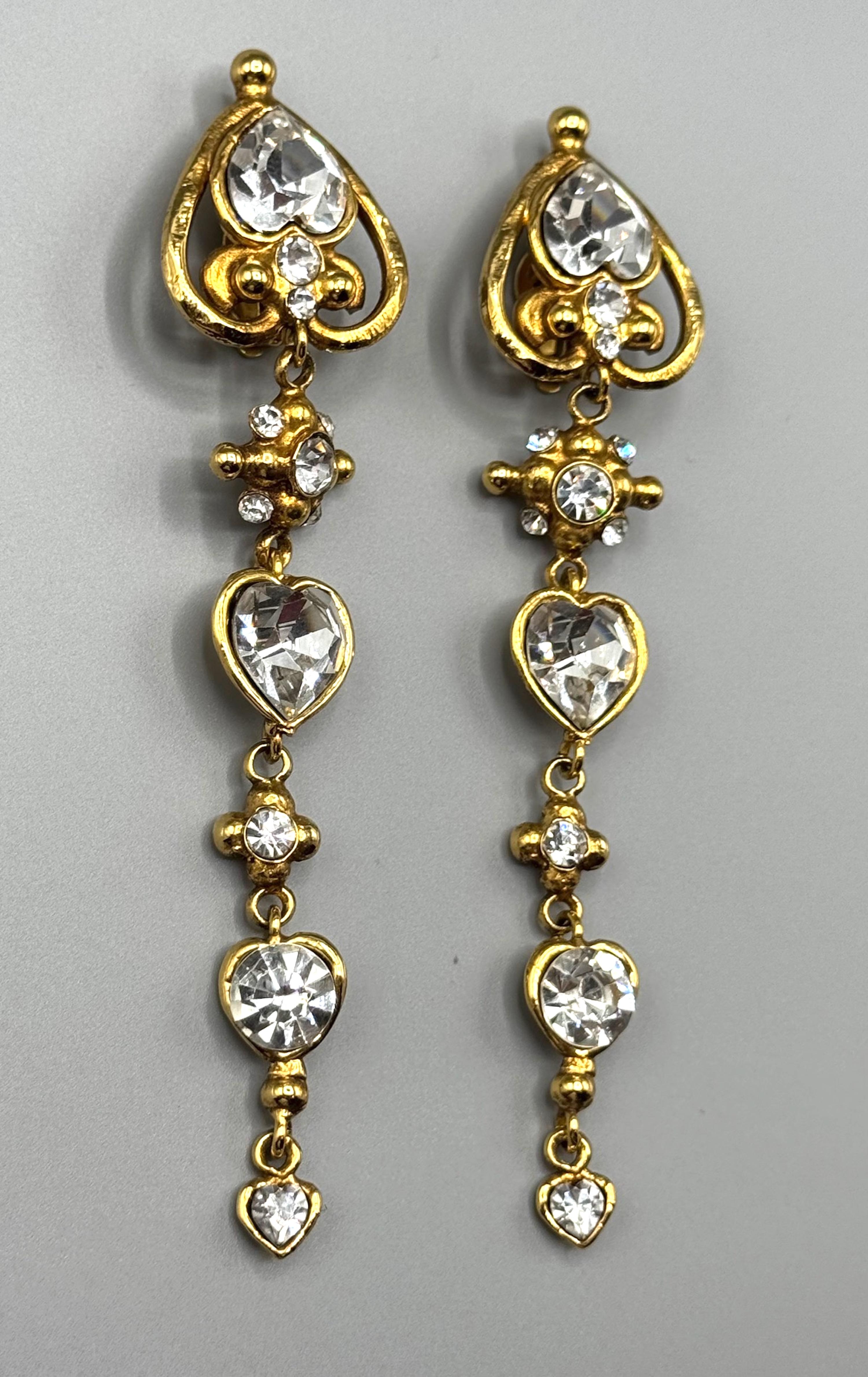 Emanuel Ungaro 1980s Gold and Rhinestone 5.5
