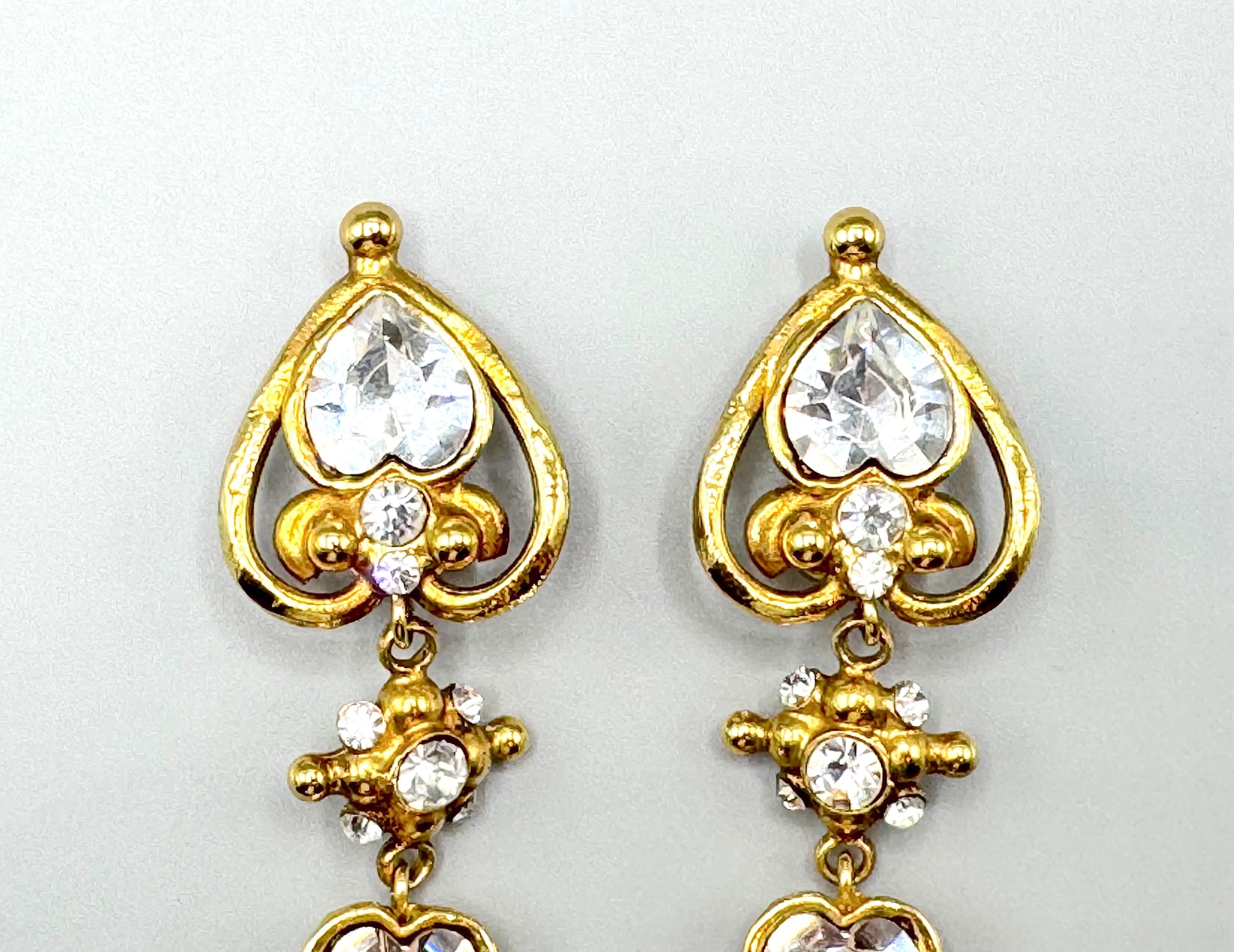 Emanuel Ungaro 1980s Gold and Rhinestone 5.5