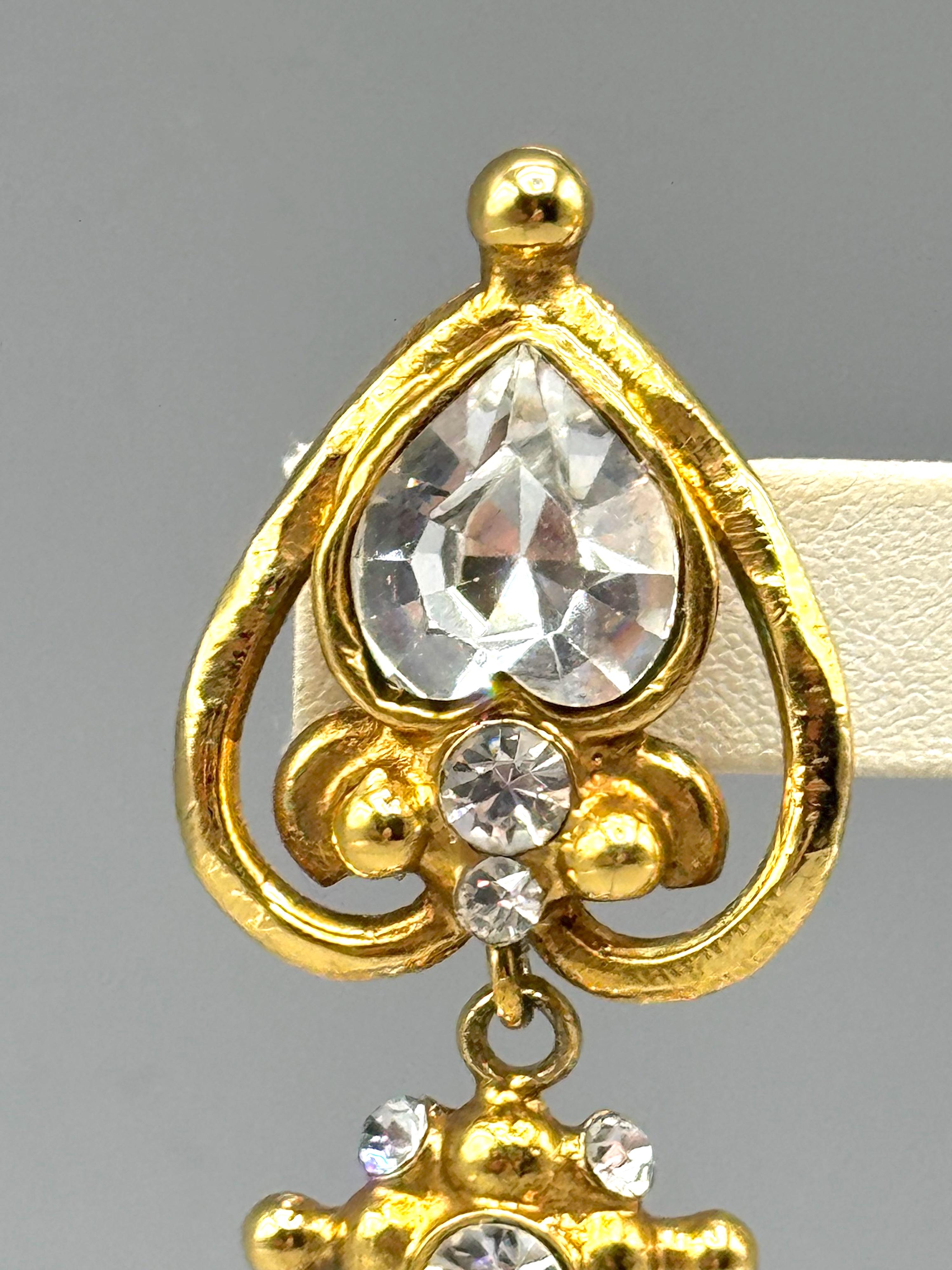 Emanuel Ungaro 1980s Gold and Rhinestone 5.5