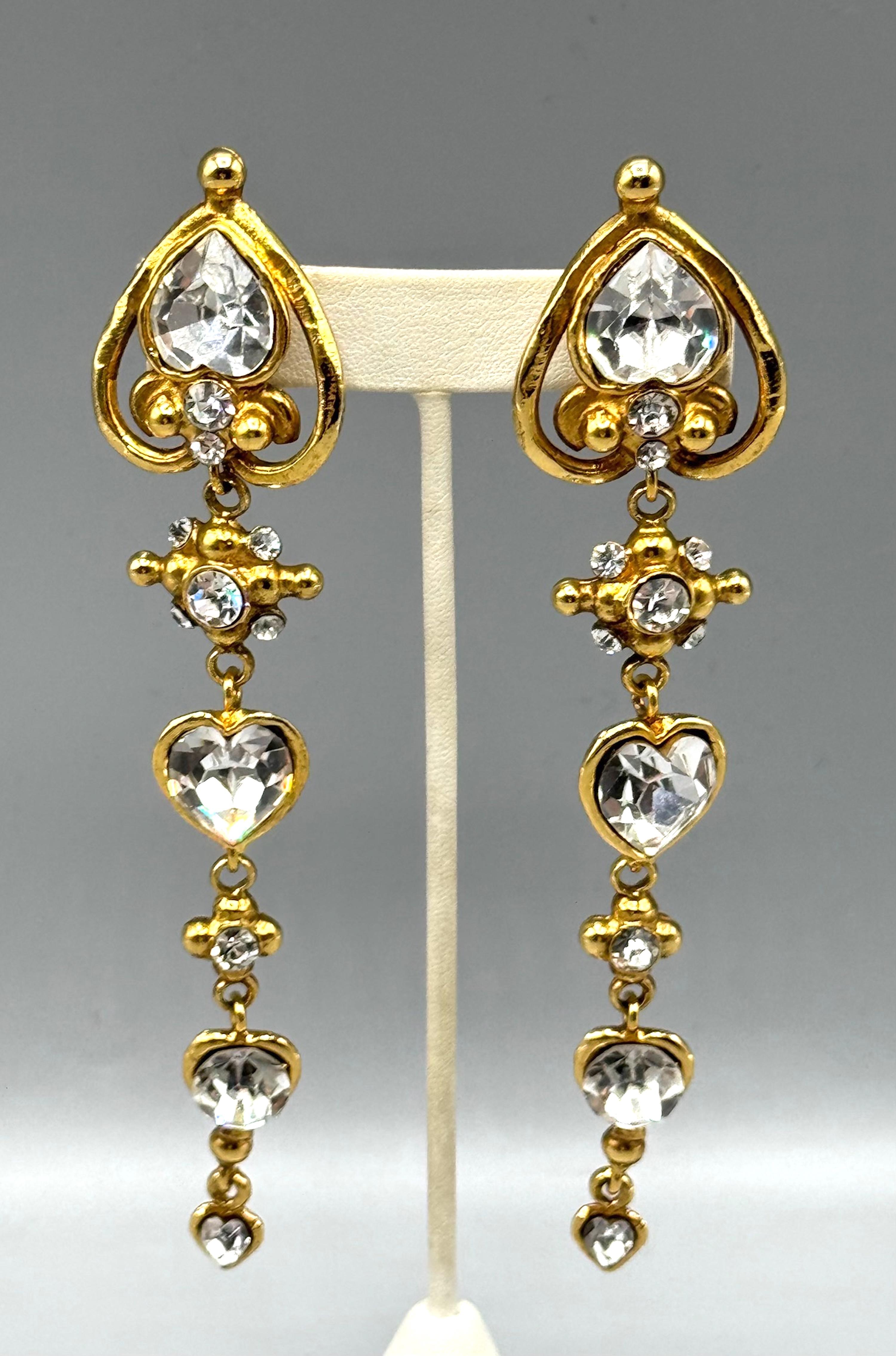Women's Emanuel Ungaro 1980s Gold and Rhinestone 5.5