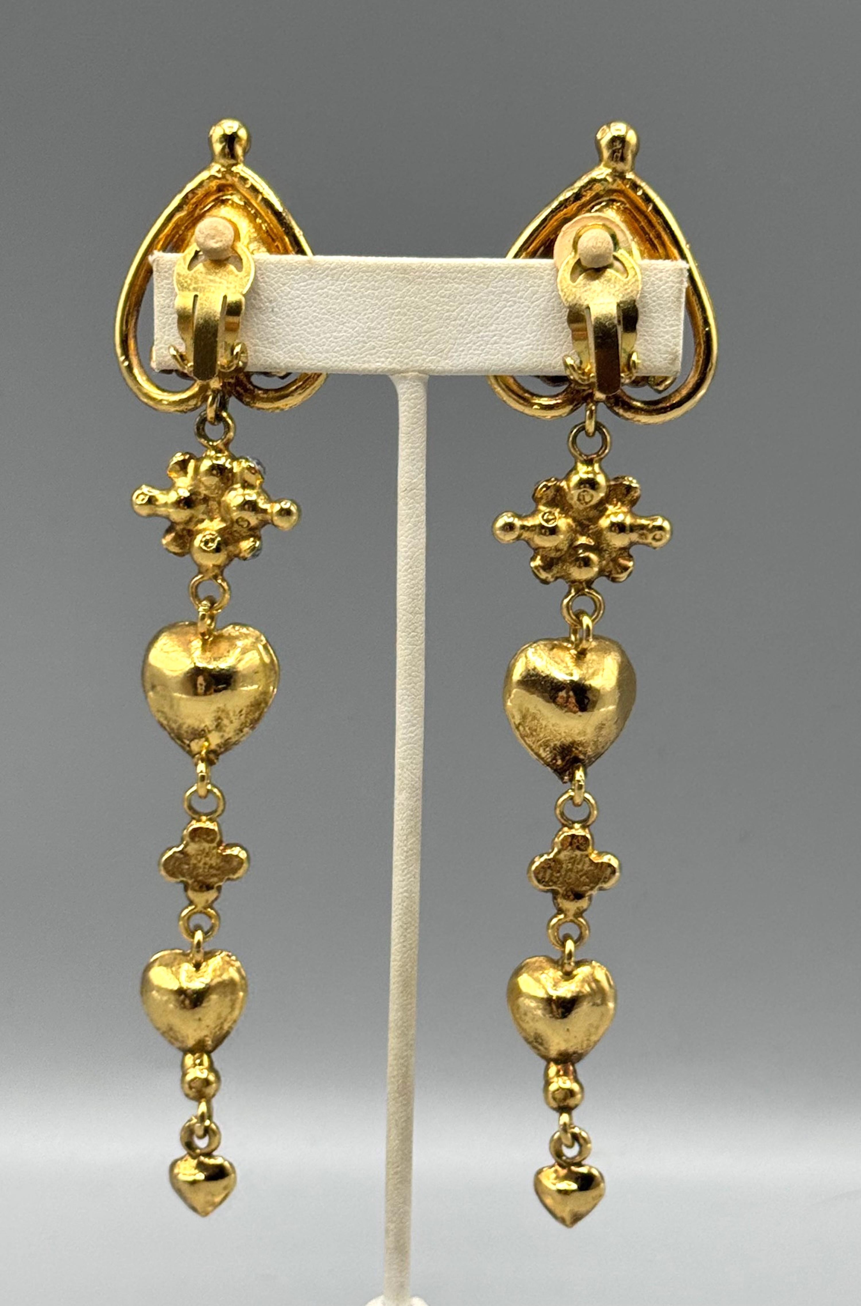 Emanuel Ungaro 1980s Gold and Rhinestone 5.5