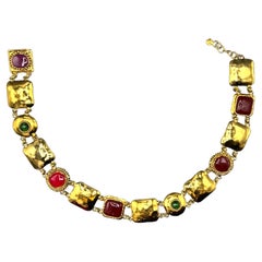 Ceinture en or à maillons et cabochons de verre Emanuel Ungaro 1980
