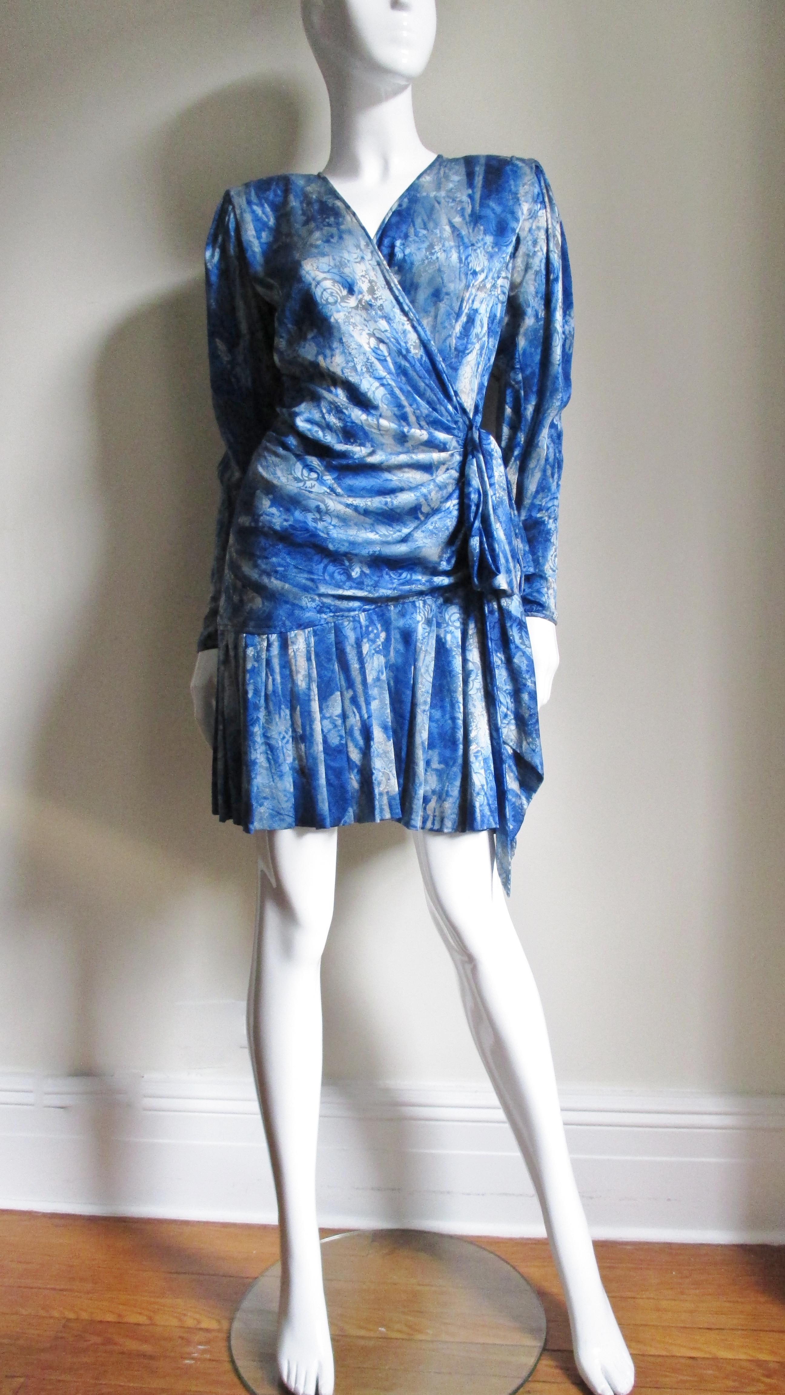 Emanuel Ungaro 1980s Wrap Silk Dress For Sale 1