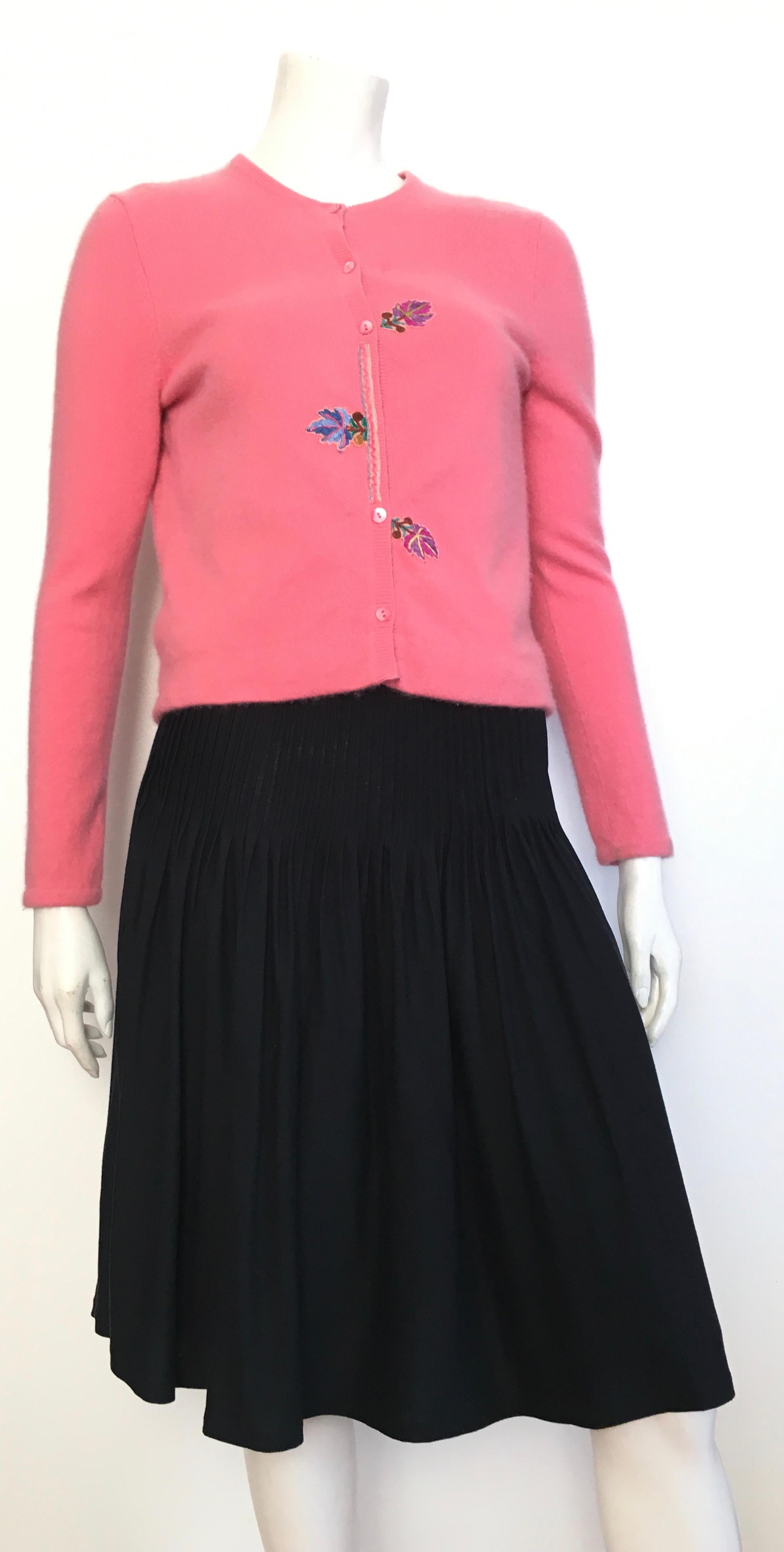 Emanuel Ungaro 1990s Silk & Cotton Pleated Black Skirt Size 10. For Sale 10