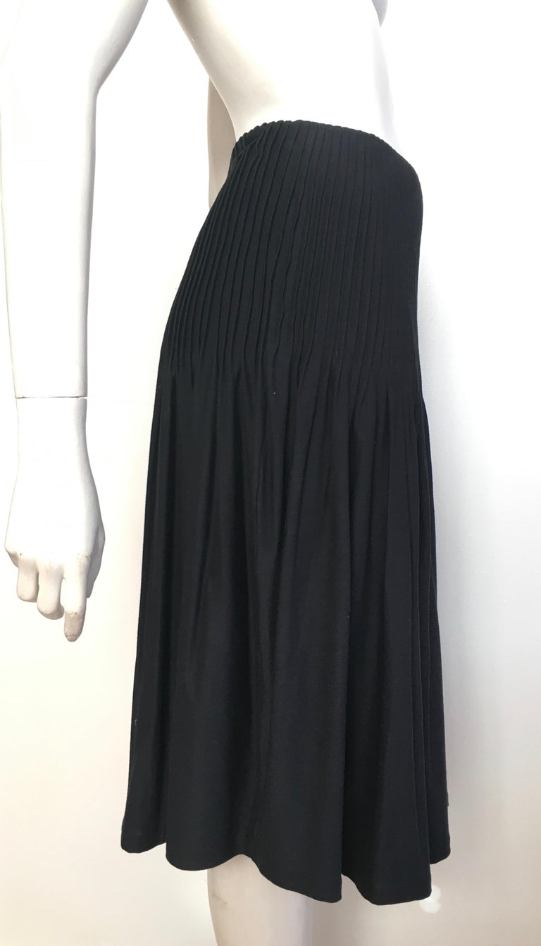 Emanuel Ungaro 1990s Silk and Cotton Pleated Black Skirt Size 10. For ...