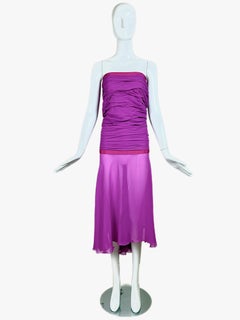 EMANUEL UNGARO 2000's Vintage Silk Fuchsia (Maxi) Dress