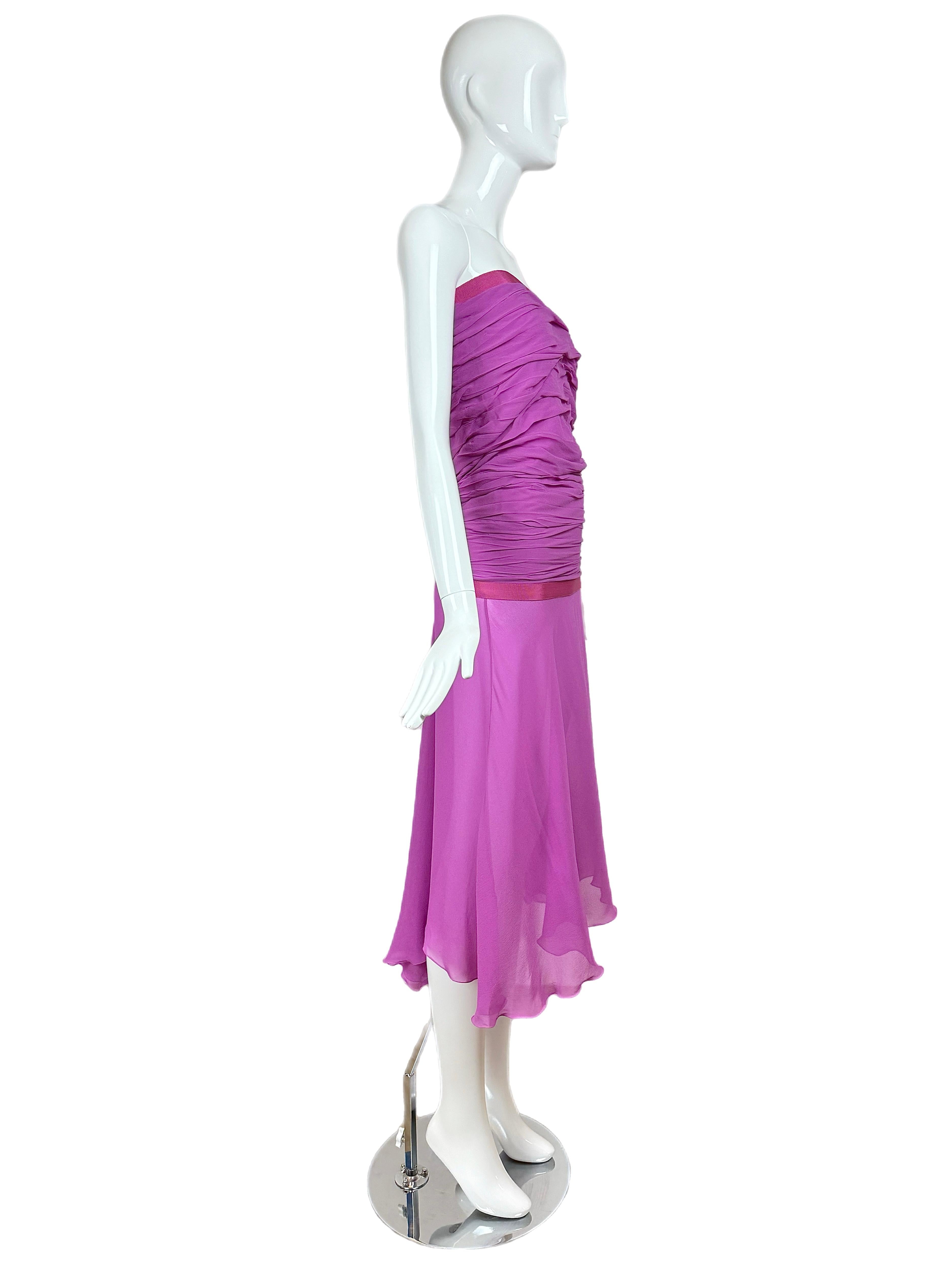 Purple EMANUEL UNGARO 2000's Vintage Silk Fuchsia (Maxi) Dress For Sale