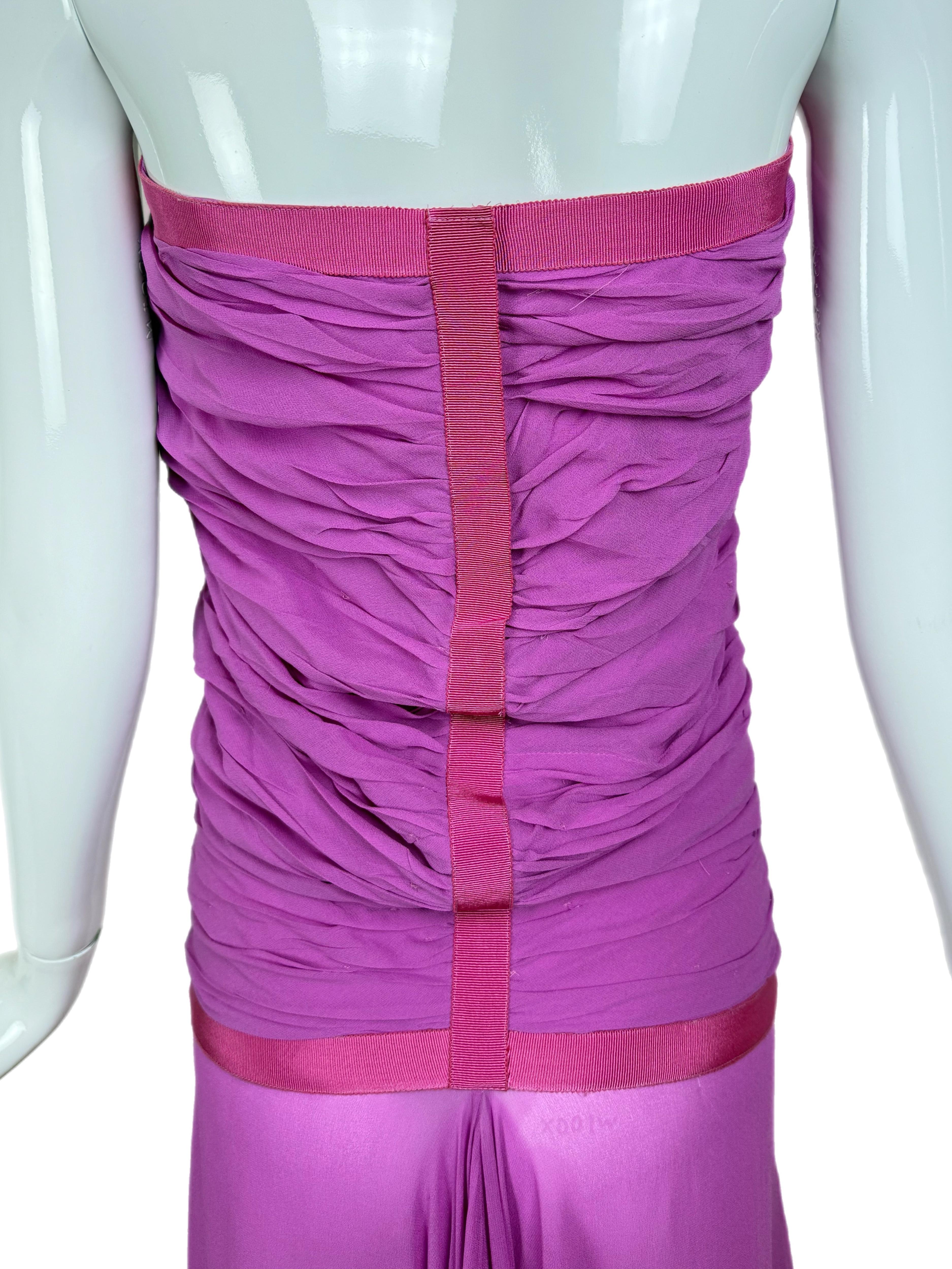 Women's EMANUEL UNGARO 2000's Vintage Silk Fuchsia (Maxi) Dress For Sale