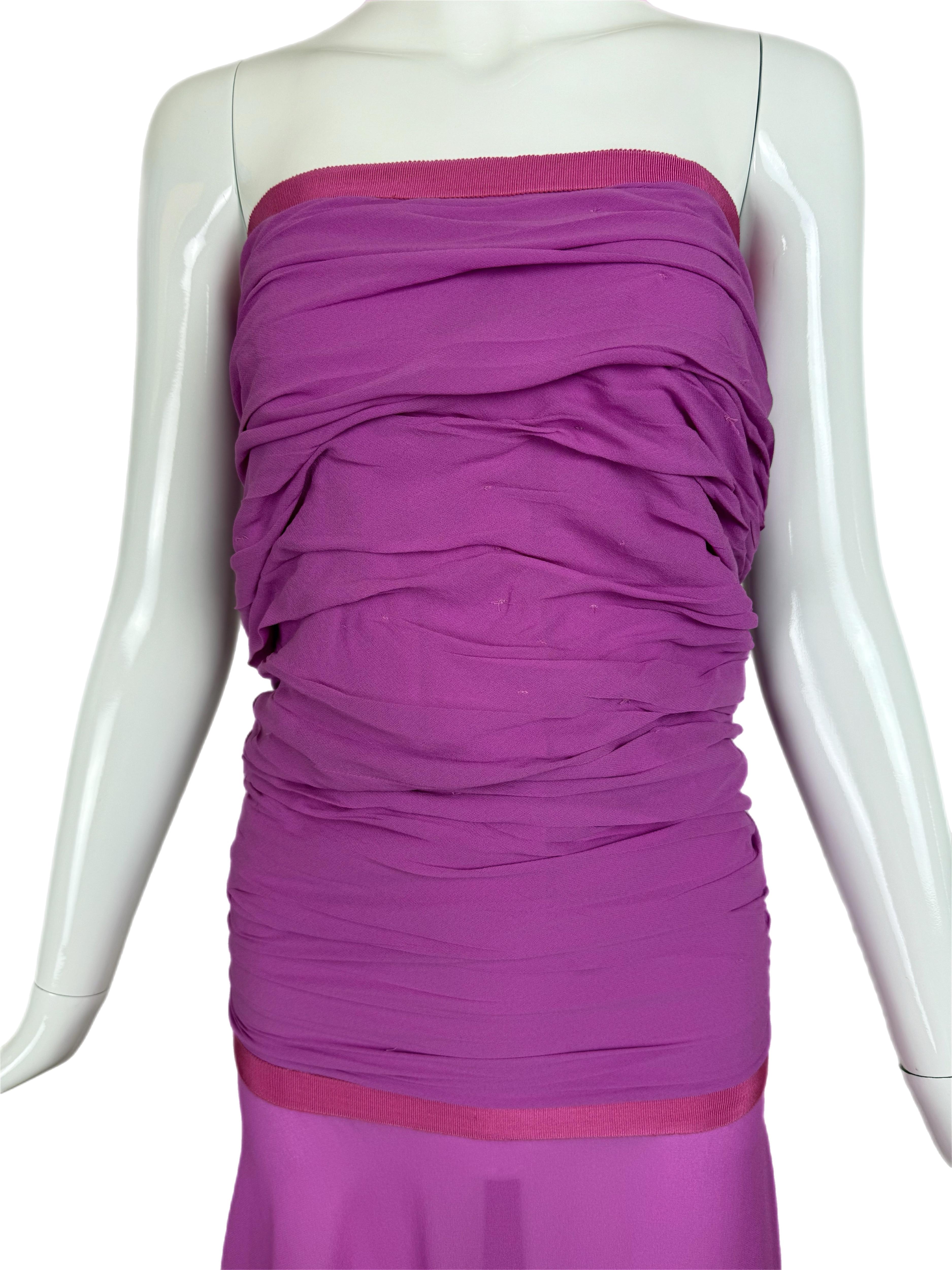 EMANUEL UNGARO 2000's Vintage Silk Fuchsia (Maxi) Dress For Sale 1
