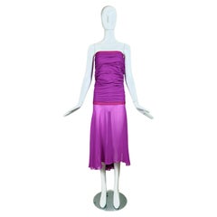 EMANUEL UNGARO 2000er Jahre Vintage Seidenkleid aus Fuchsia (Maxi)