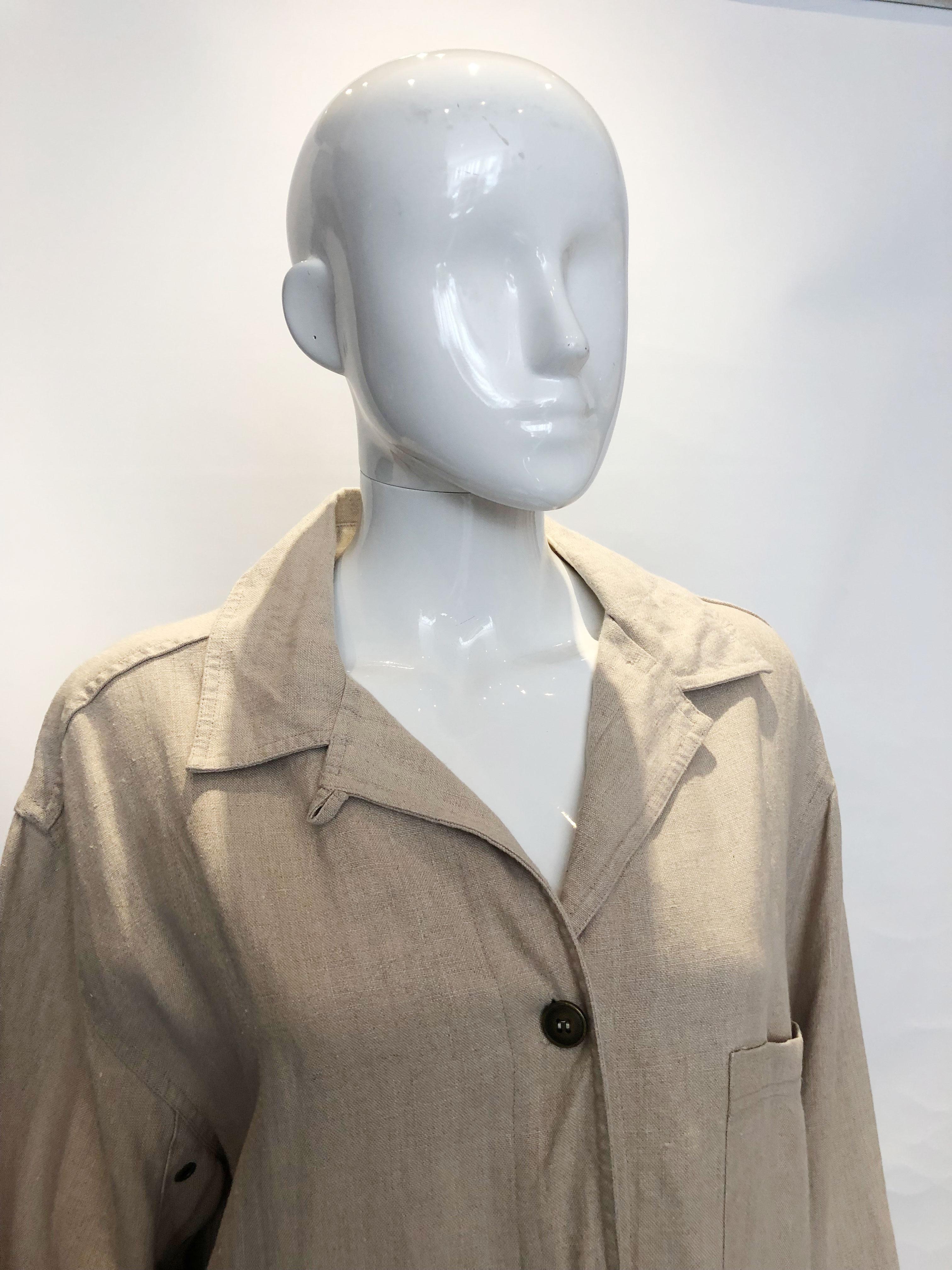 Emanuel Ungaro Beige Linen Jacket In Fair Condition For Sale In London, GB