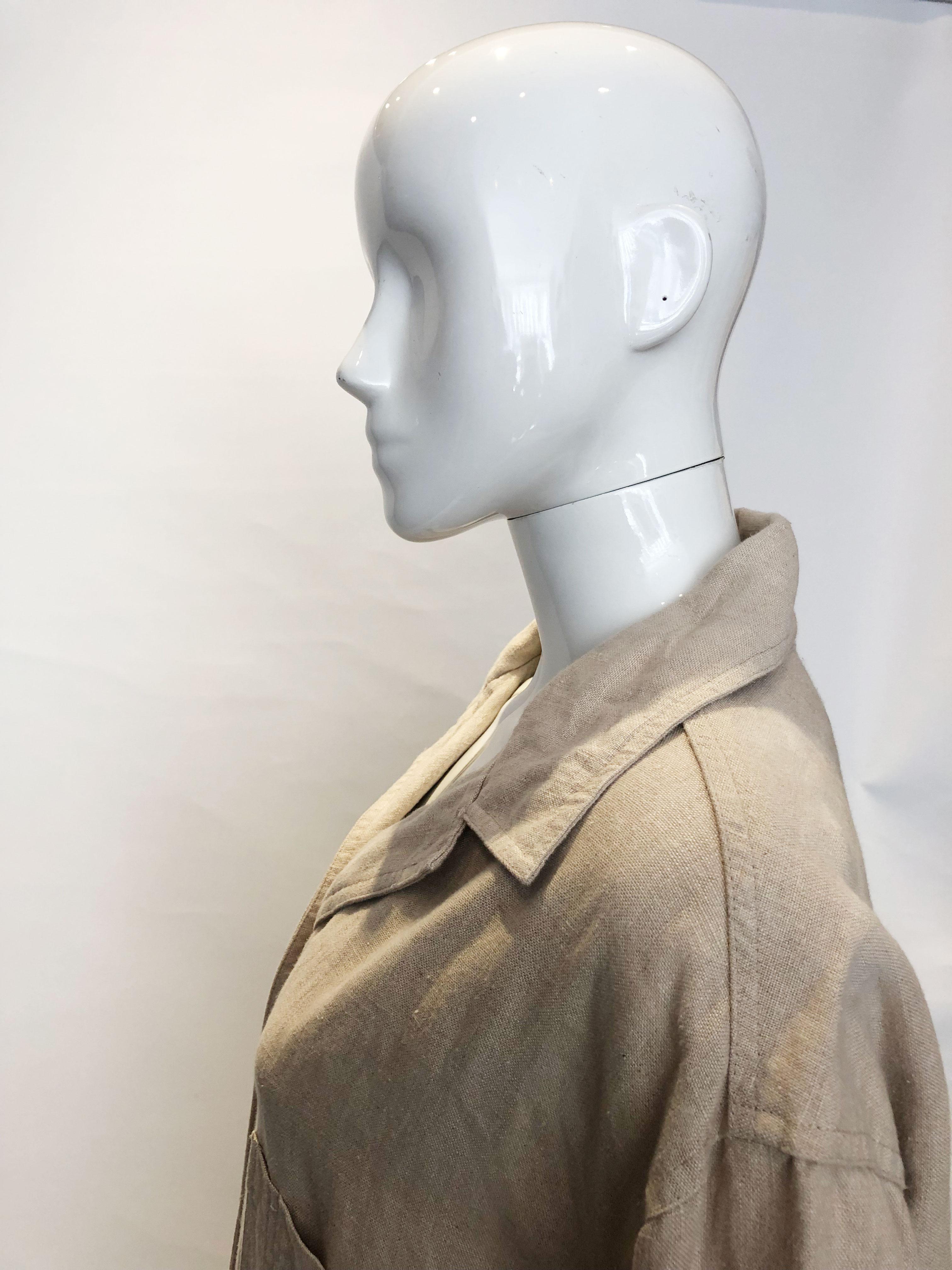 Women's Emanuel Ungaro Beige Linen Jacket For Sale