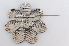 Emanuel Ungaro Black and White Brooch in Silver Plated