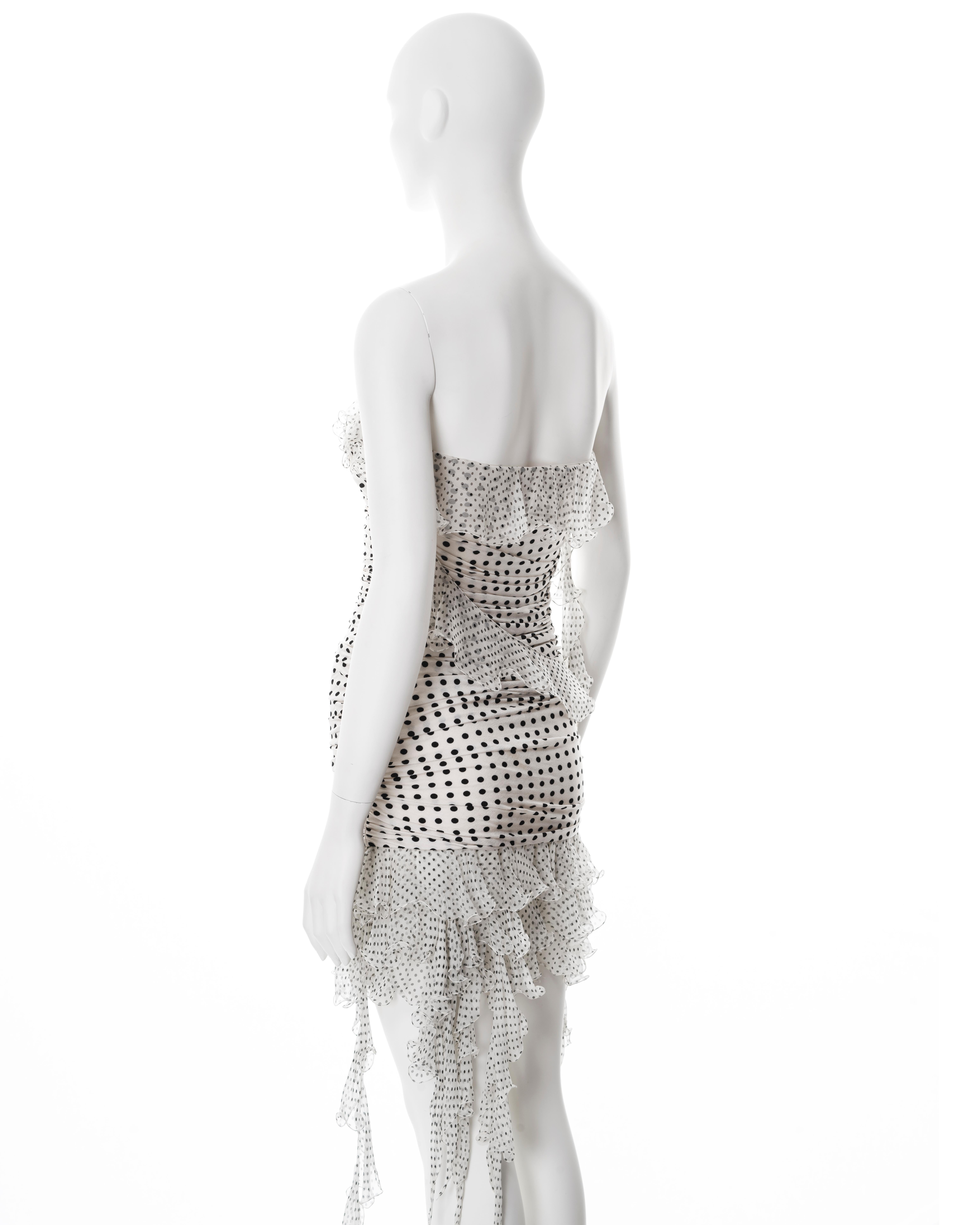 Emanuel Ungaro black and white polkadot ruched mini dress, ss 2003 6