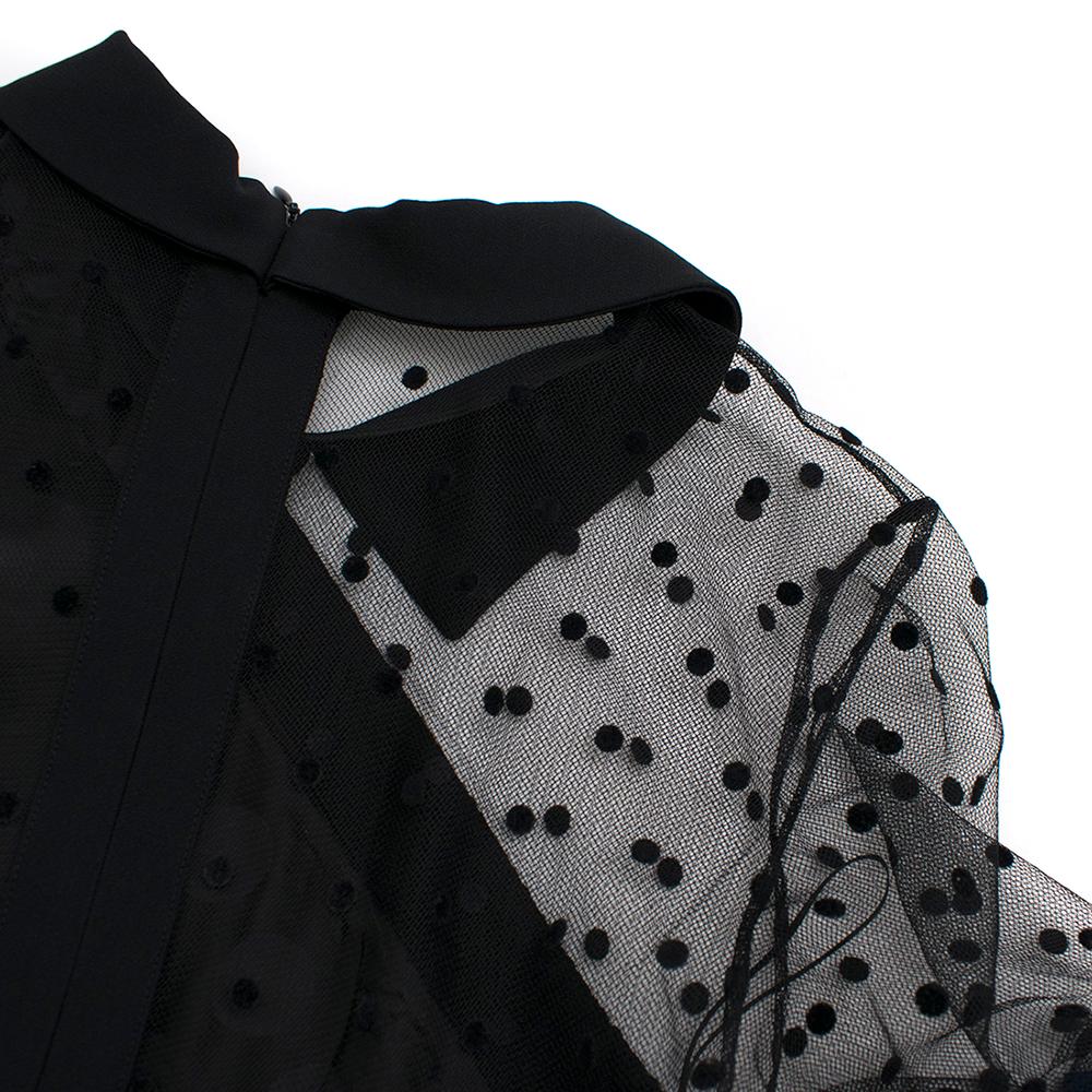 Emanuel Ungaro Black Neoprene Tulle Panelled Dress - Size US 4 For Sale 1
