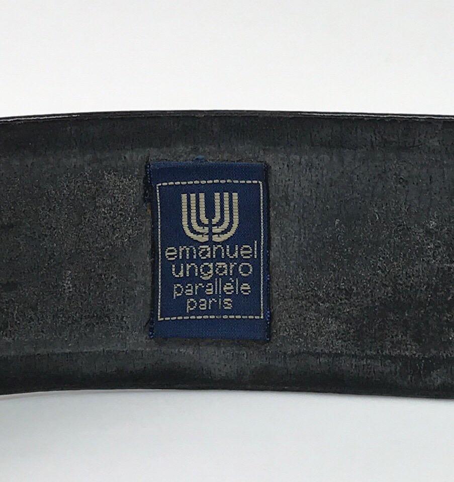 Women's Emanuel Ungaro Black Patent Belt with Bow 