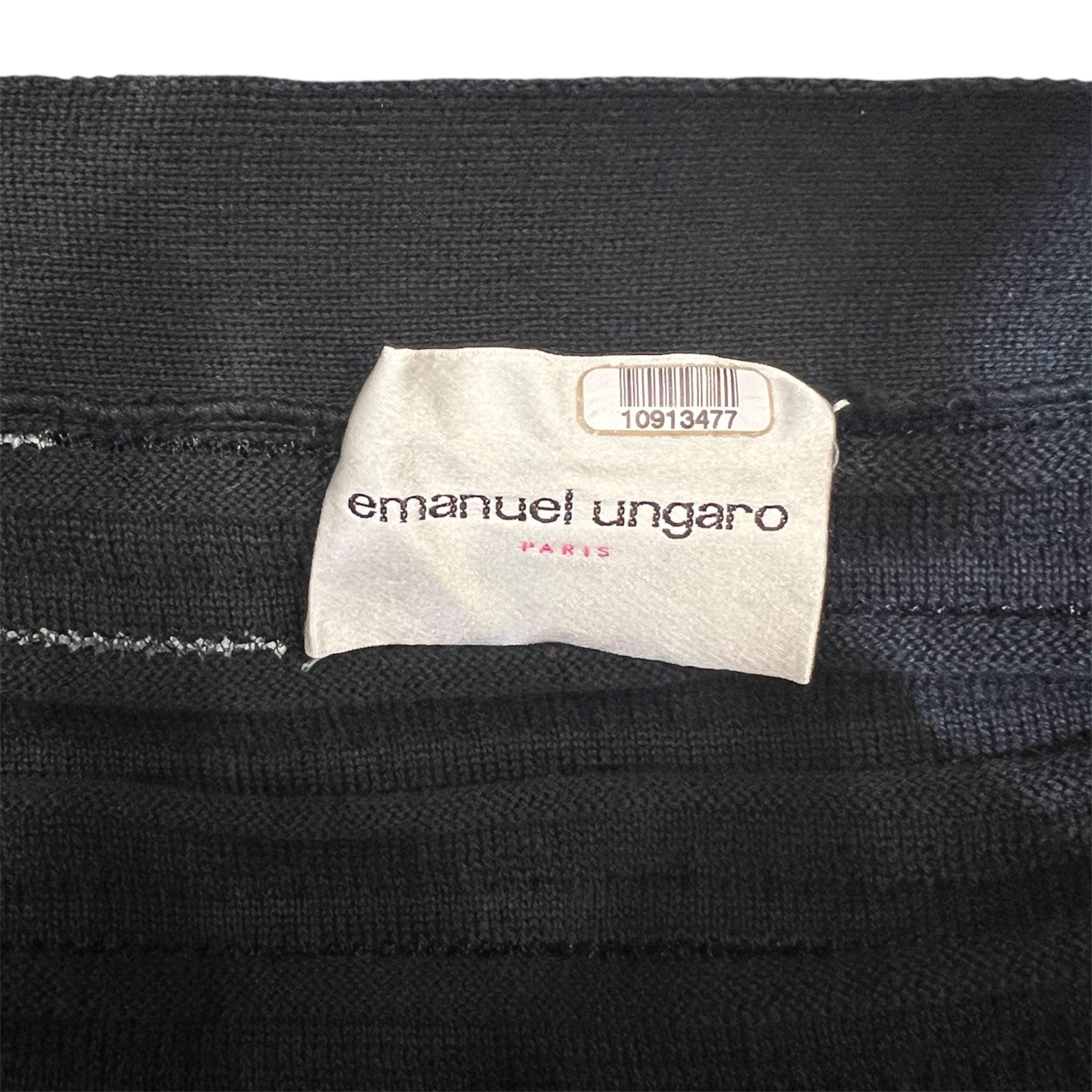 Emanuel Ungaro - Robe en tricot noir à corsage échancré, années 1990 Excellent état - En vente à Los Angeles, CA