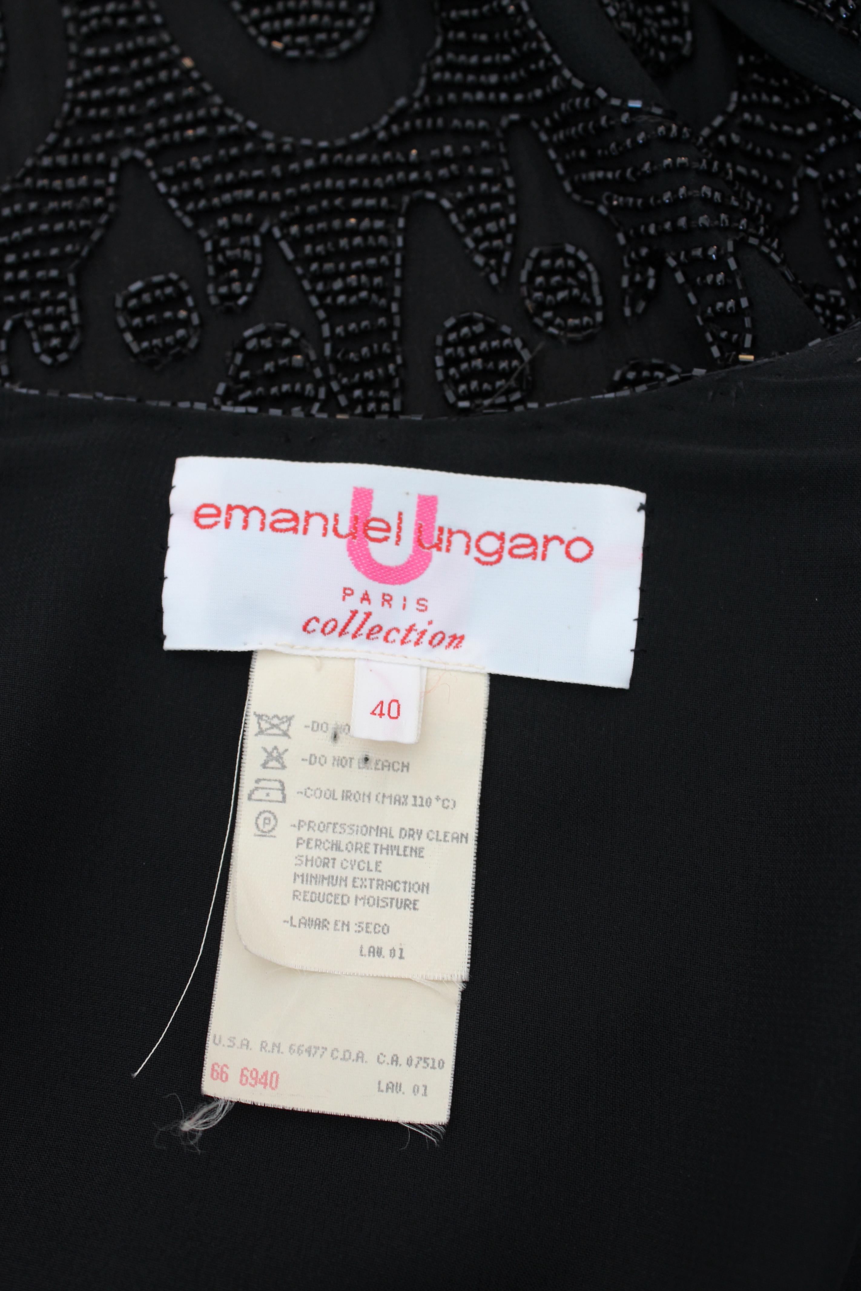 Emanuel Ungaro Black Silk Crystal Evening Blazer In Excellent Condition For Sale In Brindisi, Bt