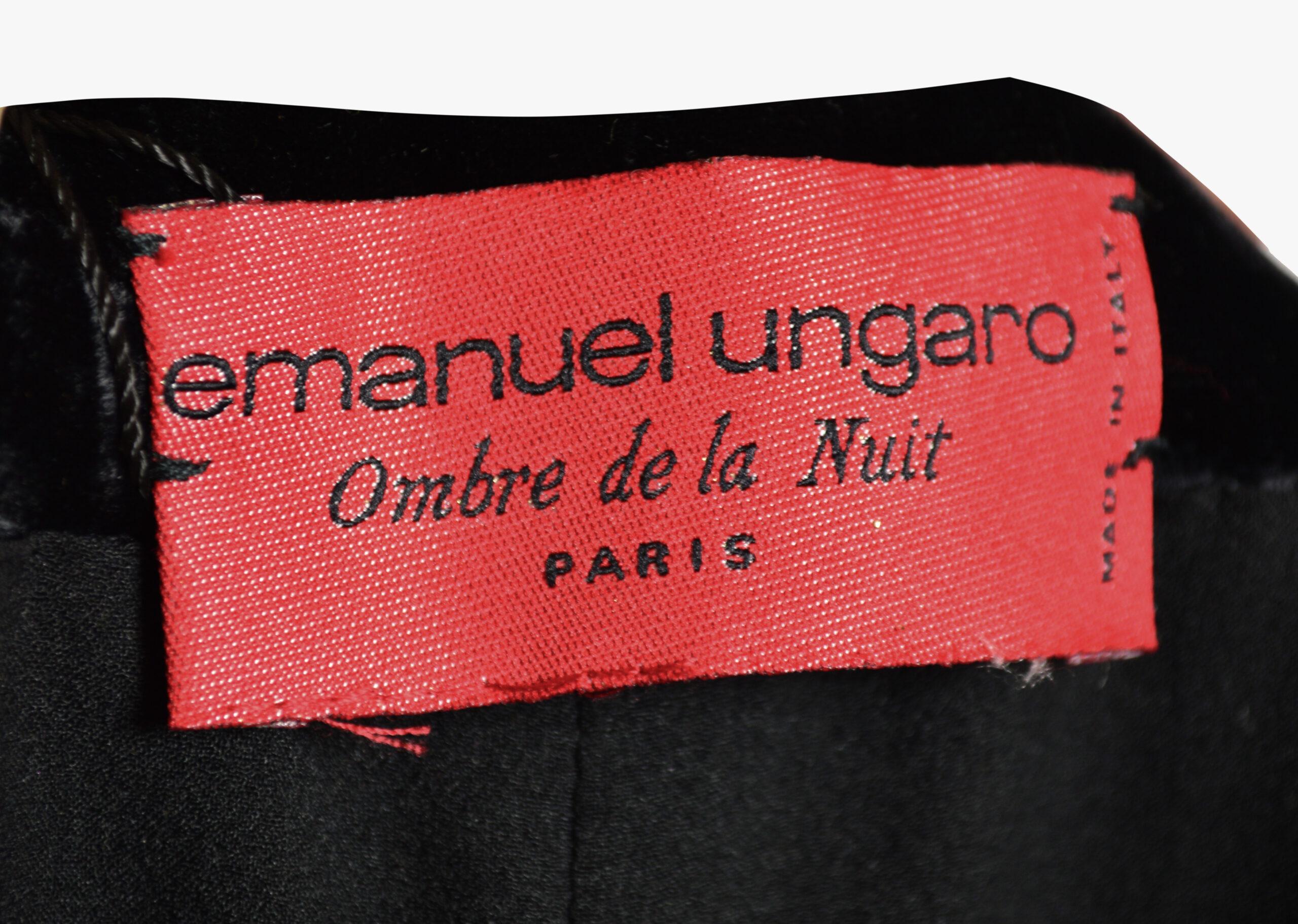 Emanuel Ungaro Schwarze hochgeschlossene Hose aus Samt im Angebot 6