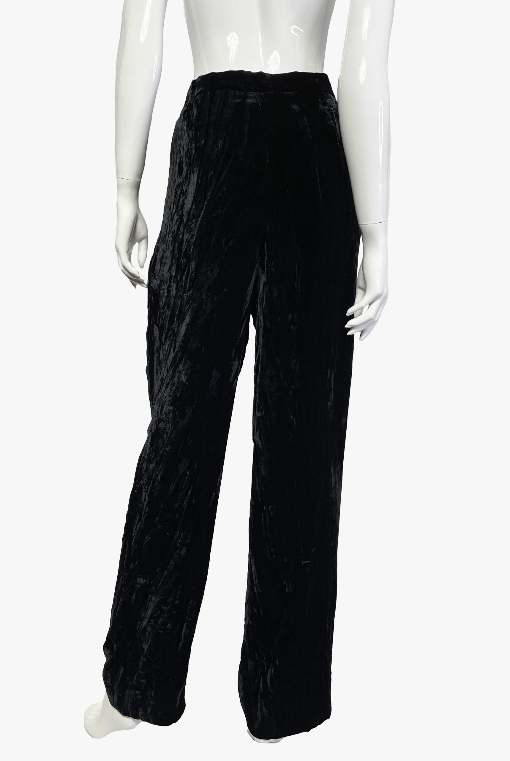 Emanuel Ungaro Schwarze hochgeschlossene Hose aus Samt Damen im Angebot