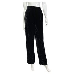 Emanuel Ungaro black velvet high-rise pants