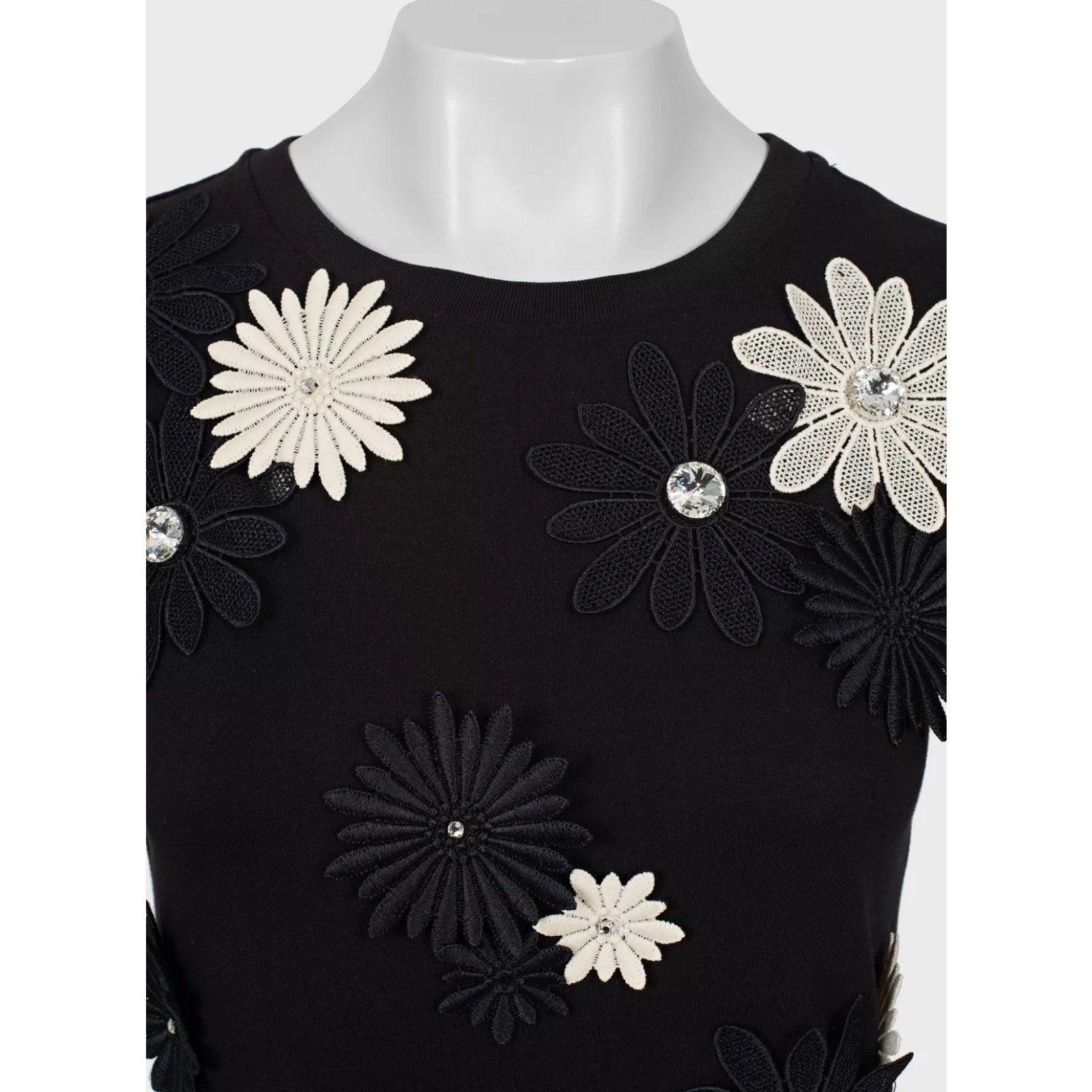 Emanuel Ungaro Camiseta Algodón Floral Blanco y Negro Sz.38 en Excelente estado para la venta en Krakow, PL