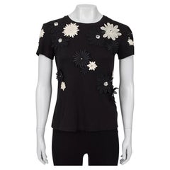 Emanuel Ungaro Black & White Floral Cotton T-Shirt Sz.38