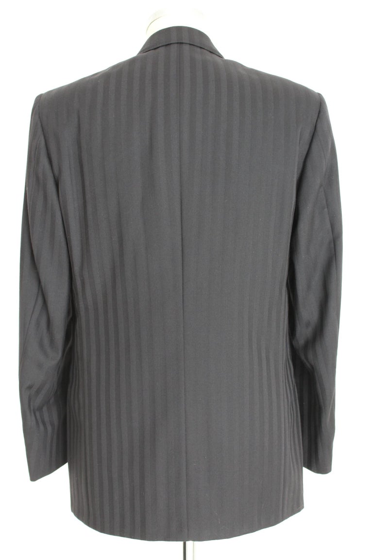 Emanuel Ungaro Black Wool Double Breatsed Pinstripe Evening Jacket For ...