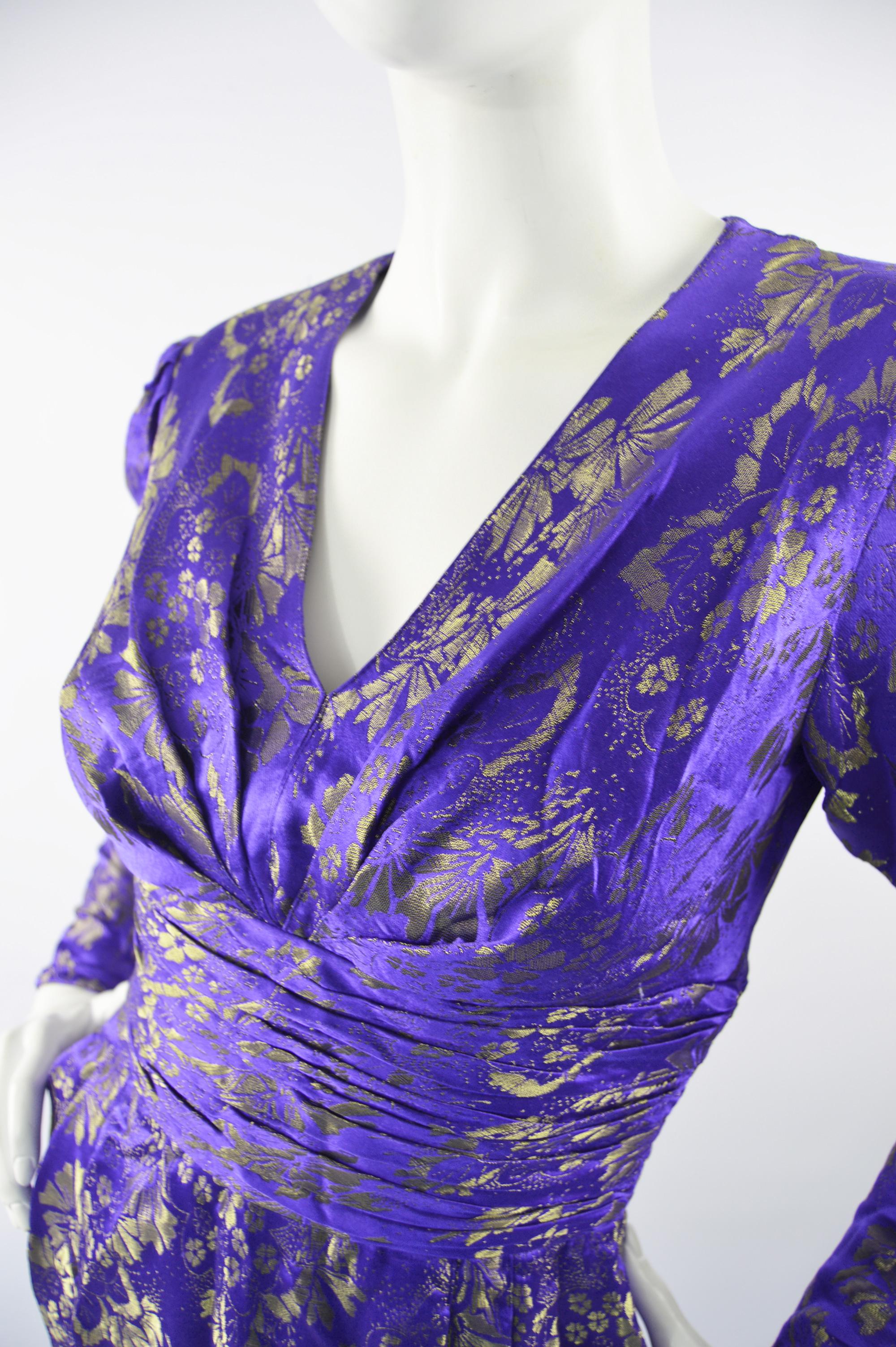 purple brocade suit