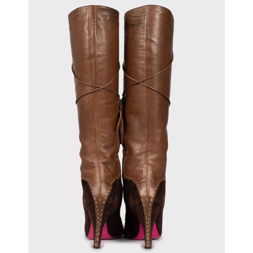 Emanuel Ungaro Botas de Ante de Piel Marrón - US 8 / EU 38 en venta 1