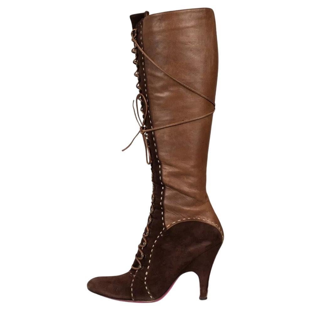 Emanuel Ungaro Botas de Ante de Piel Marrón - US 8 / EU 38 en venta