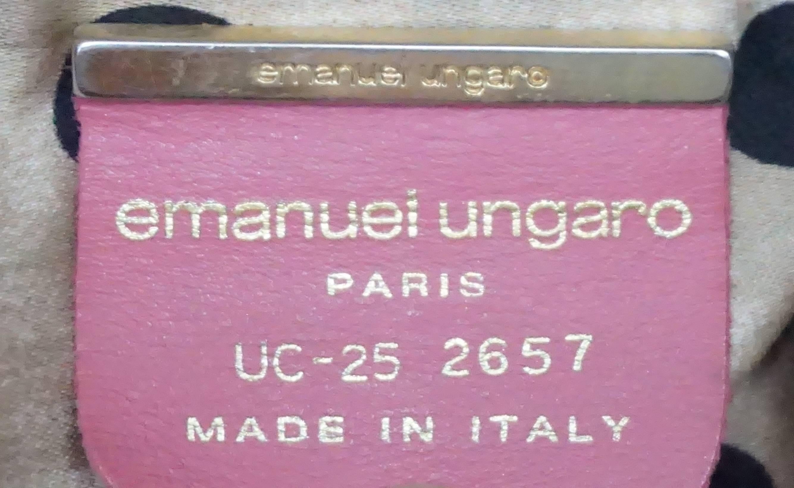 Emanuel Ungaro Braune Swede-Handtasche mit Jaguar-Detail im Angebot 2