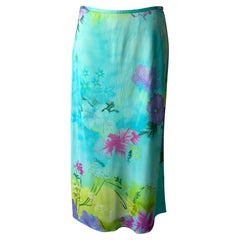 Emanuel Ungaro by Giambattista Valli Spring Summer 2000 tropical print skirt